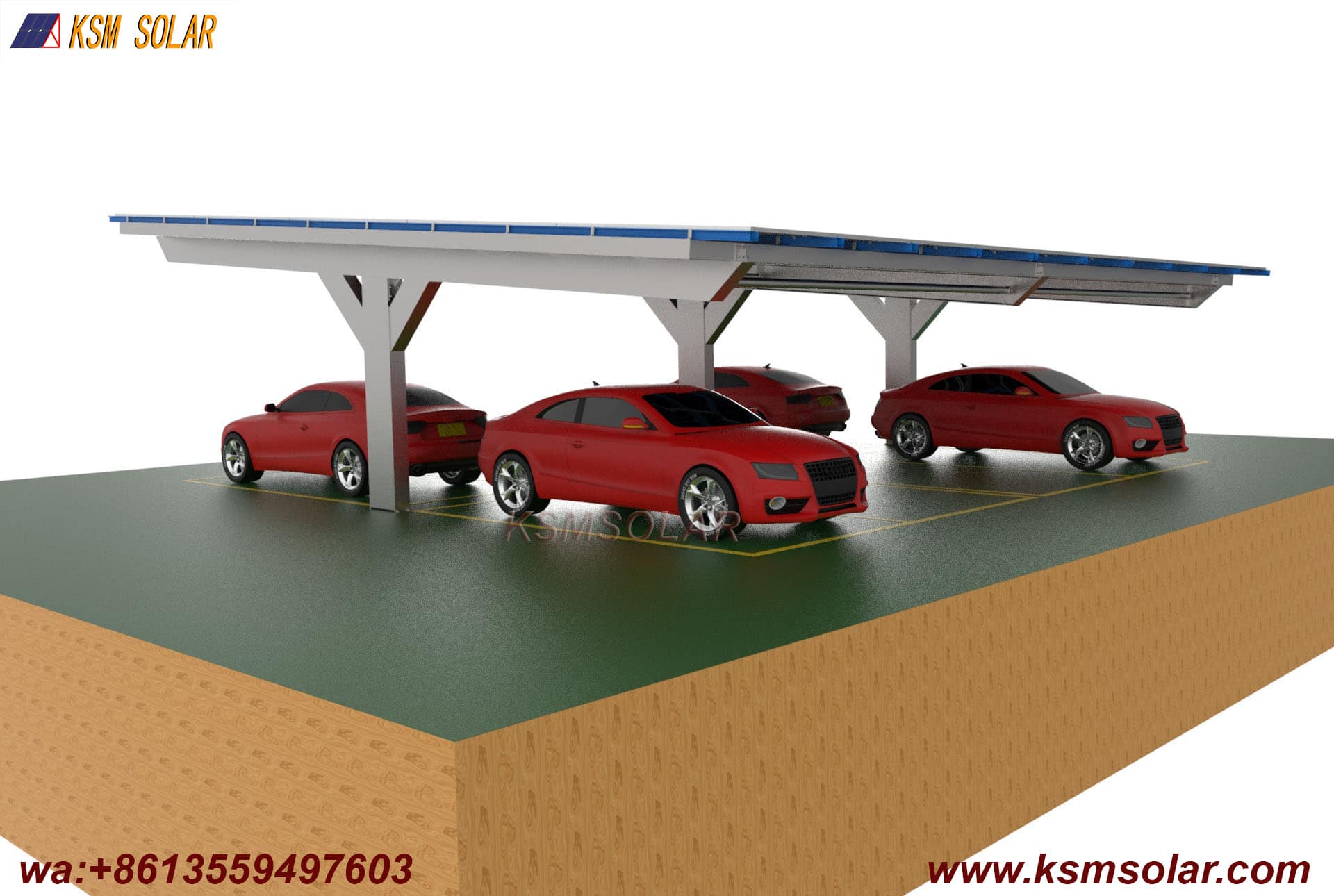 T-Shape Single Column Single-Slope PV Carport