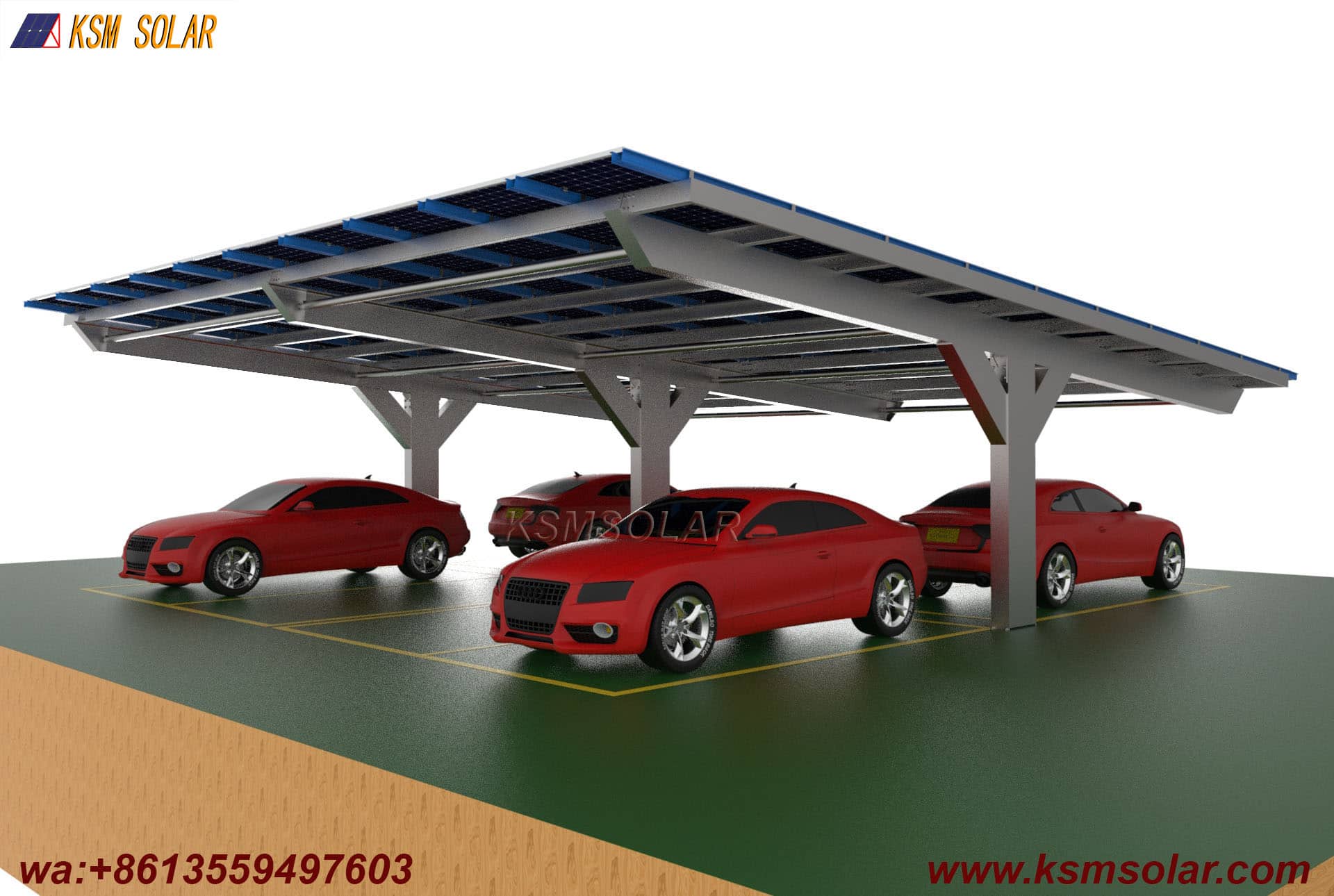 T-Shape Single Column Single-Slope PV Carport