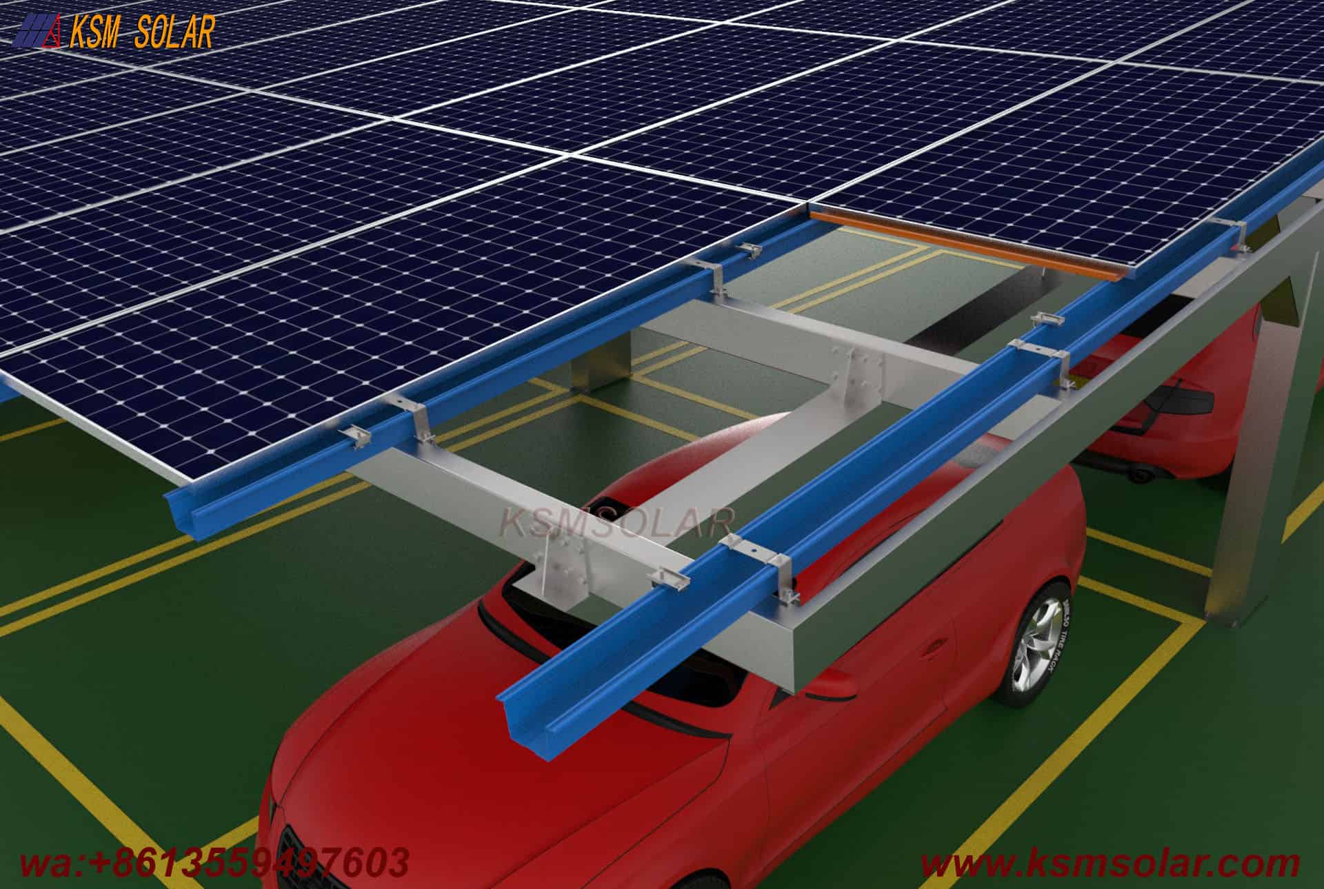 T-Shape Single Column Single-Slope PV Carport