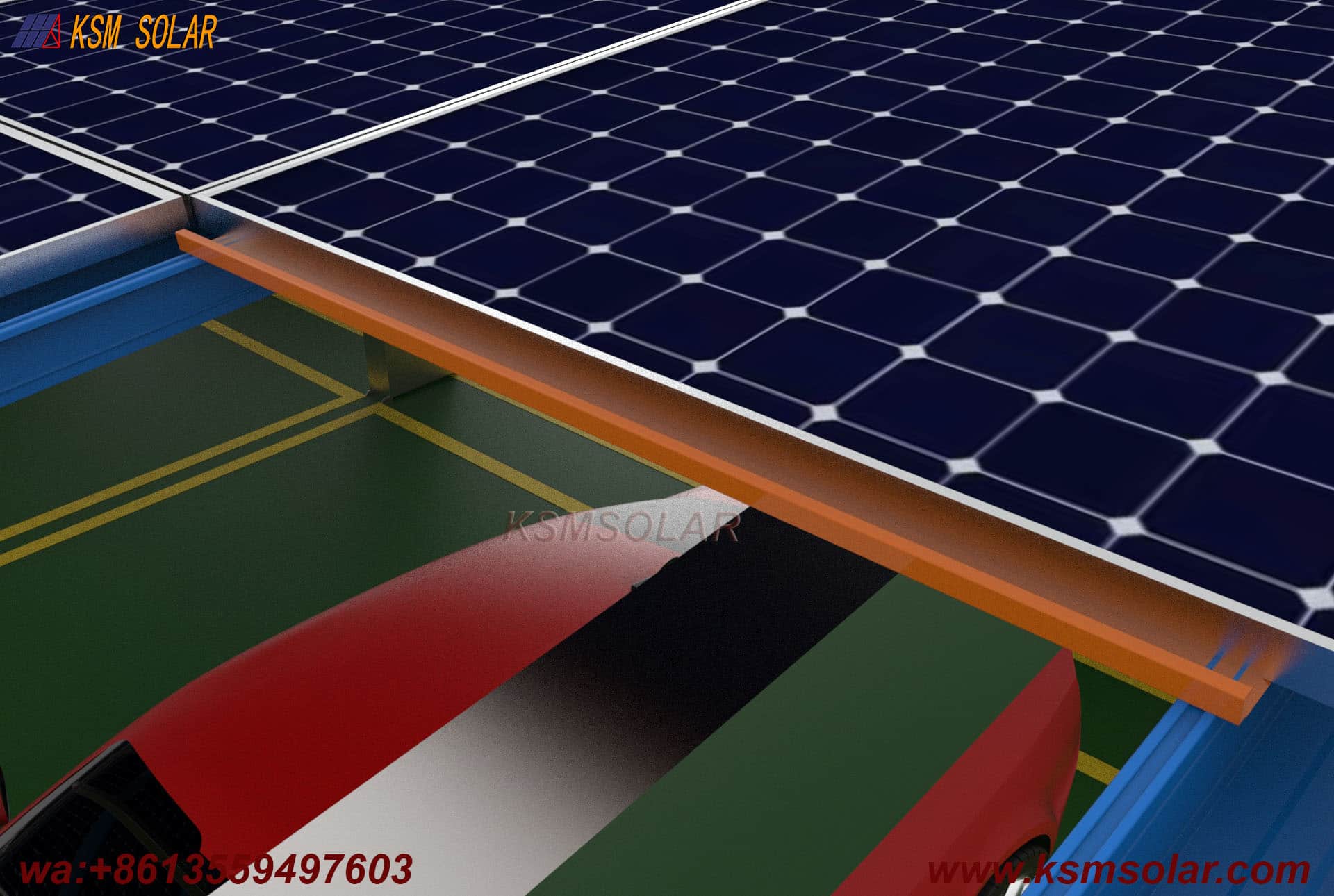 T-Shape Single Column Single-Slope PV Carport