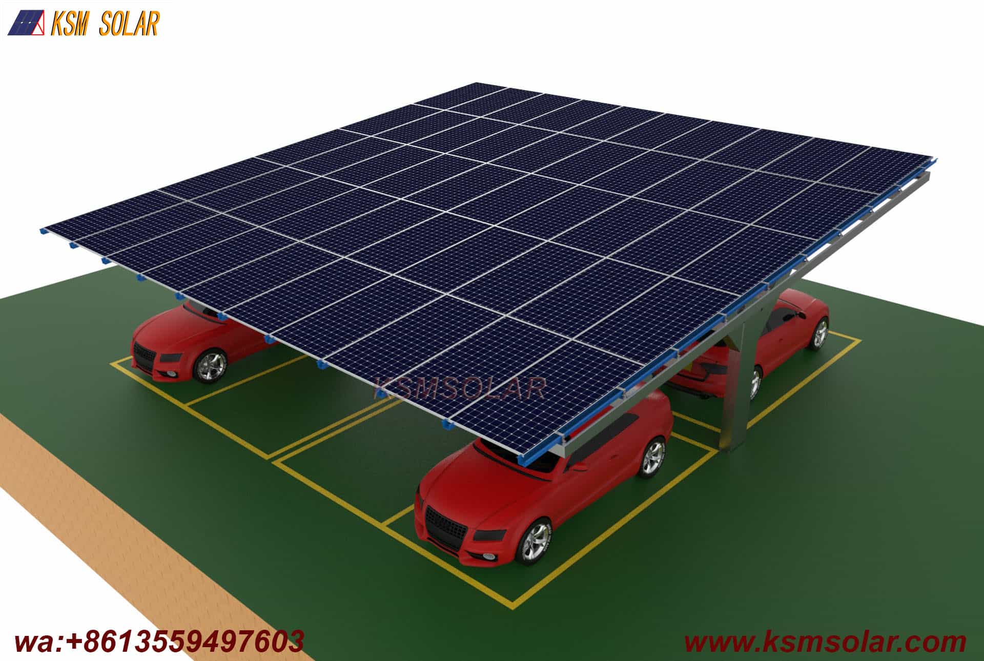 T-Shape Single Column Single-Slope PV Carport