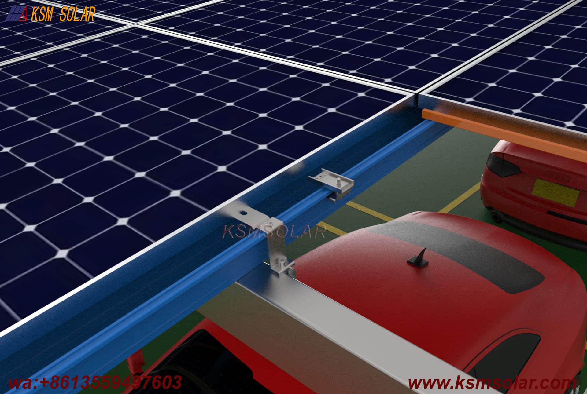T-Shape Single Column Single-Slope PV Carport