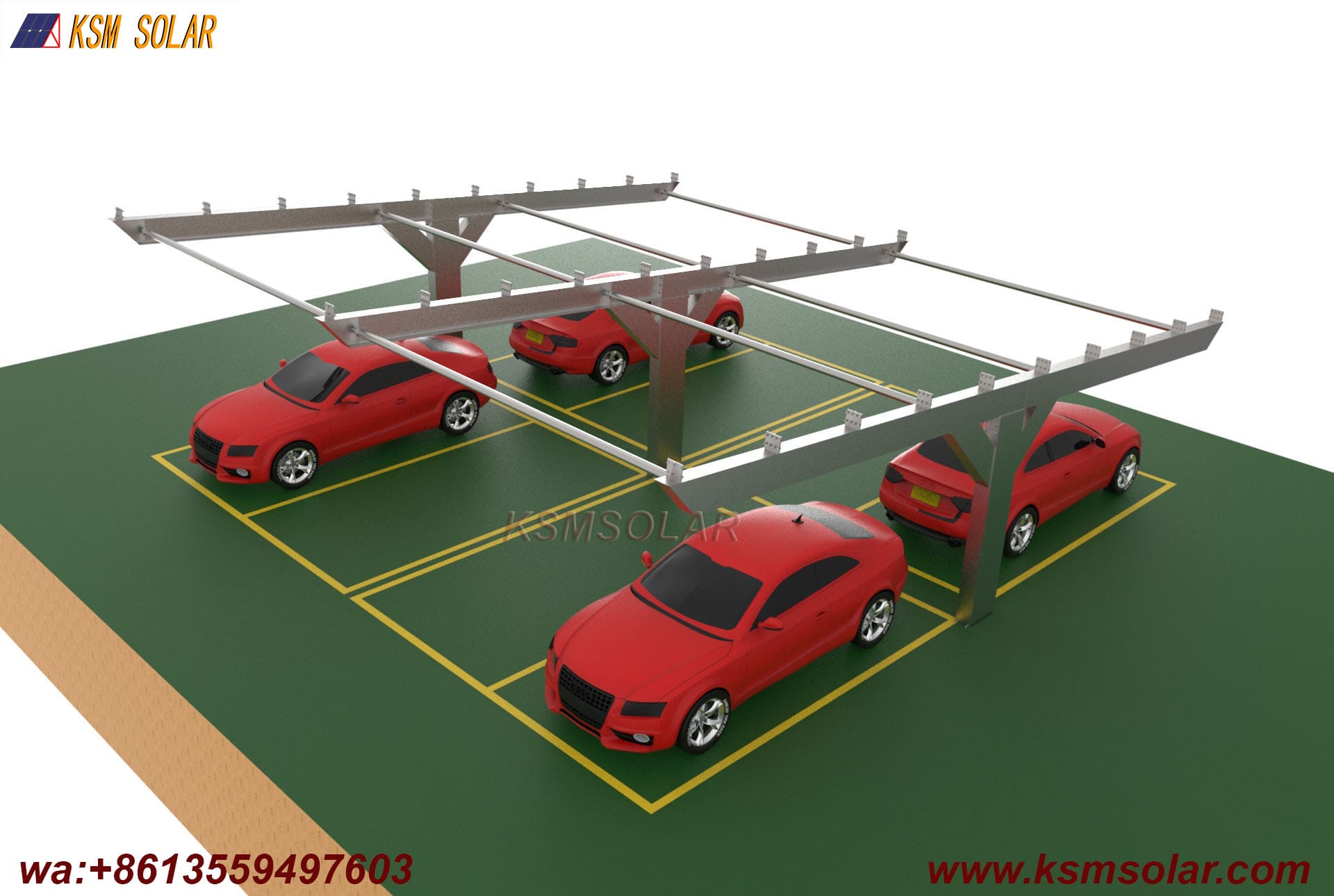 T-Shape Single Column Single-Slope PV Carport