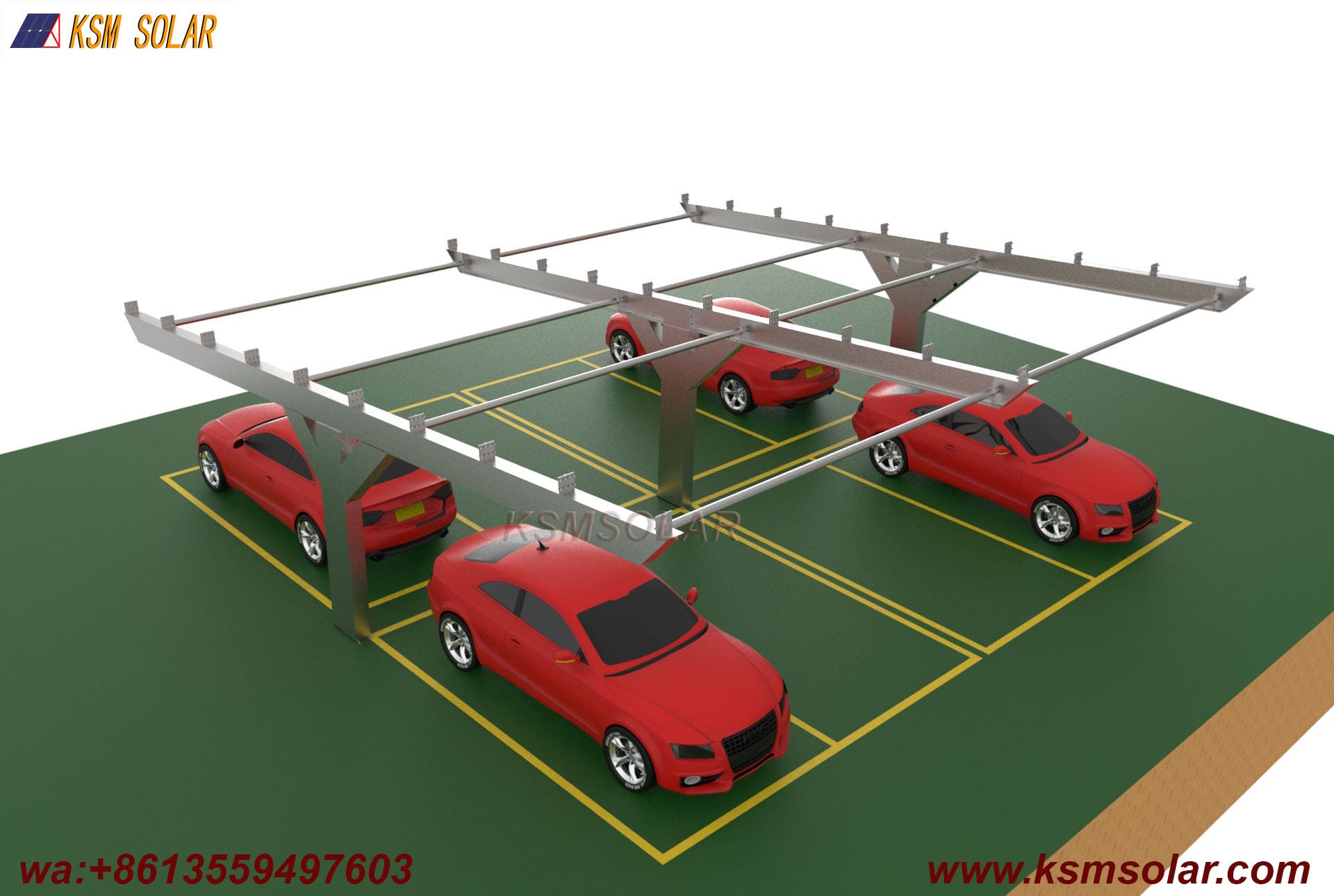 T-Shape Single Column Single-Slope PV Carport