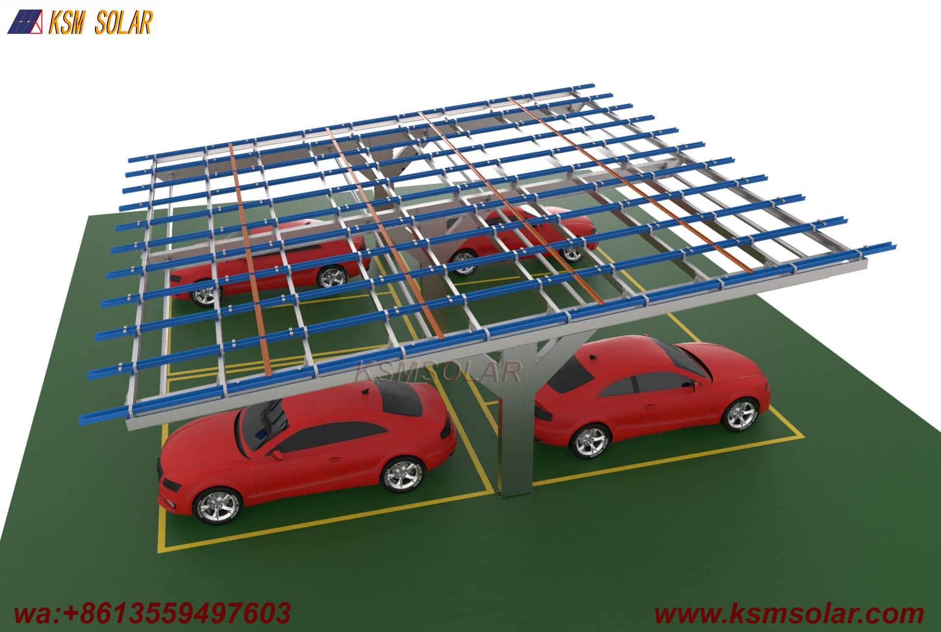 T-Shape Single Column Single-Slope PV Carport