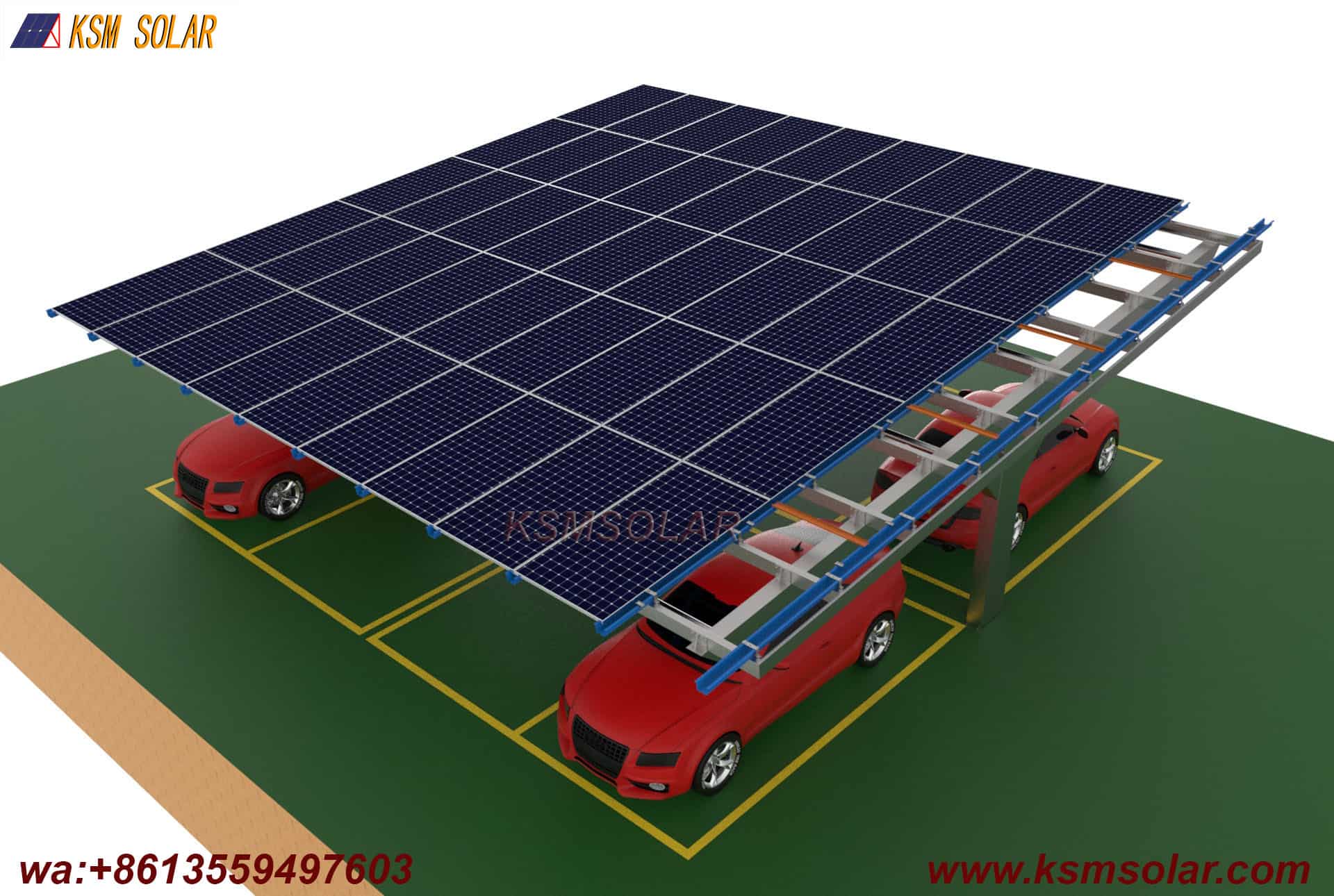 T-Shape Single Column Single-Slope PV Carport