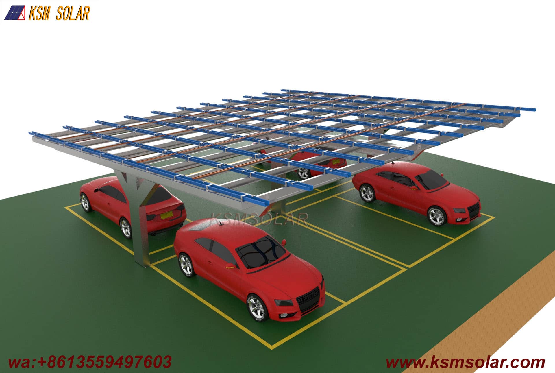 T-Shape Single Column Single-Slope PV Carport