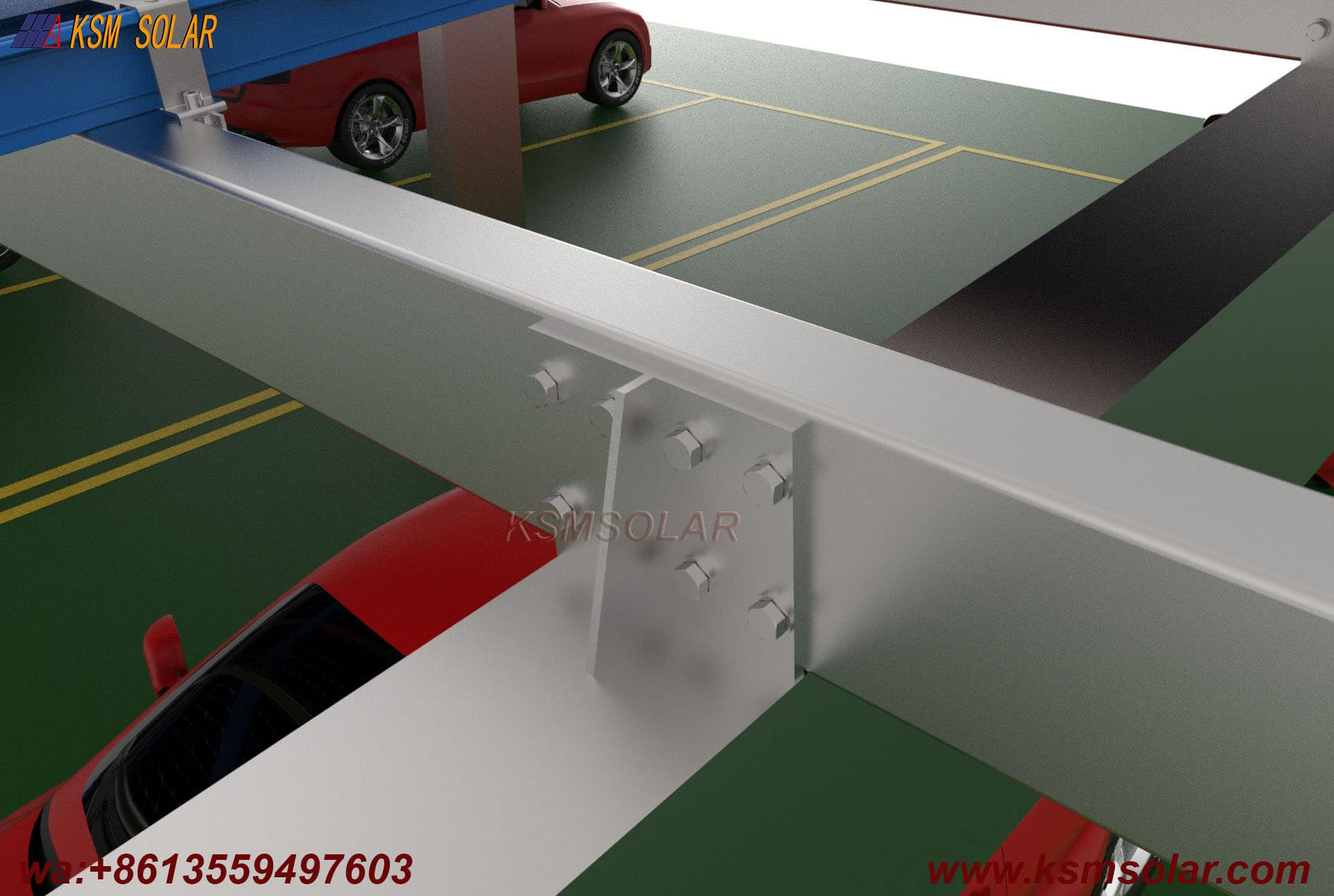 T-Shape Single Column Single-Slope PV Carport