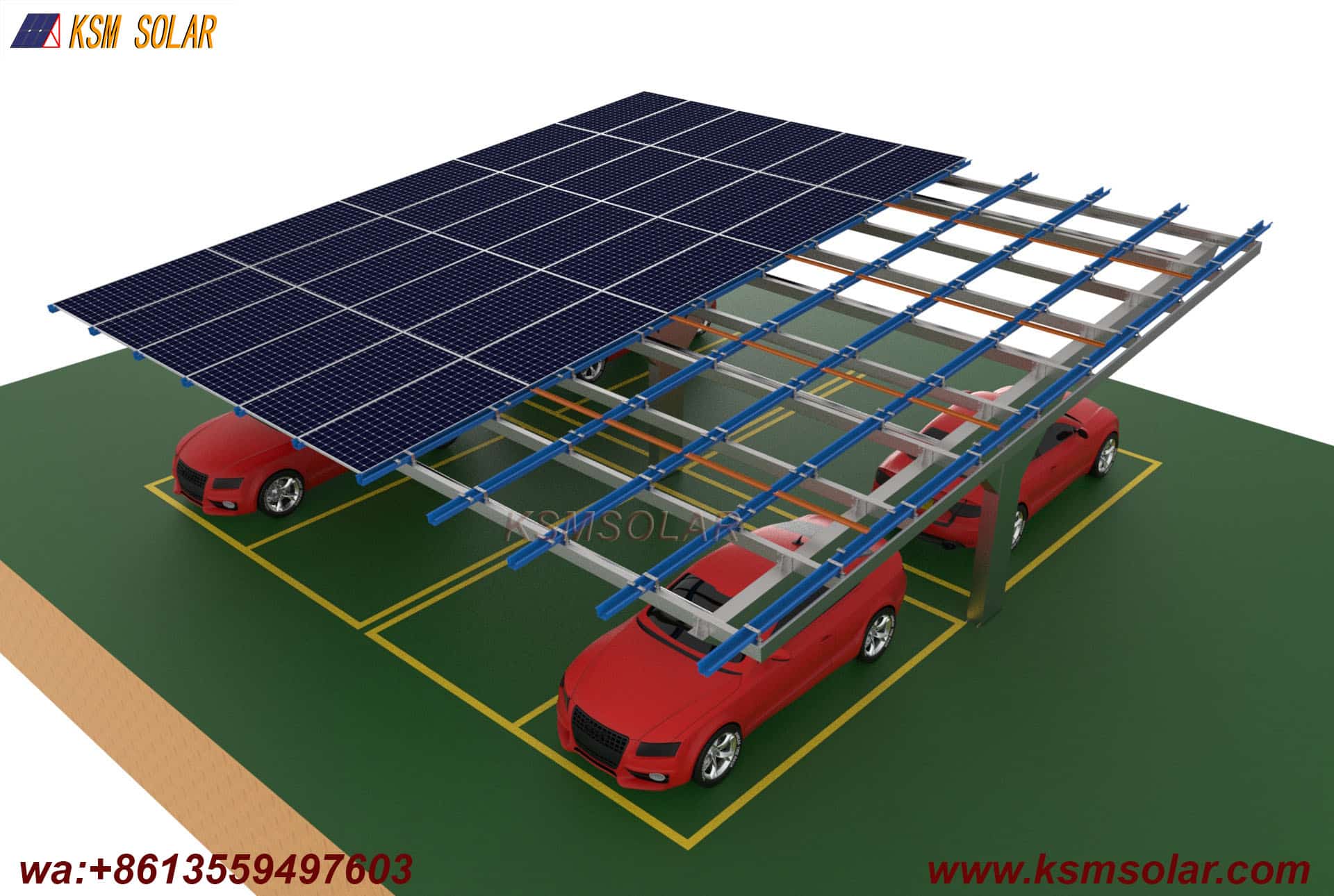 T-Shape Single Column Single-Slope PV Carport