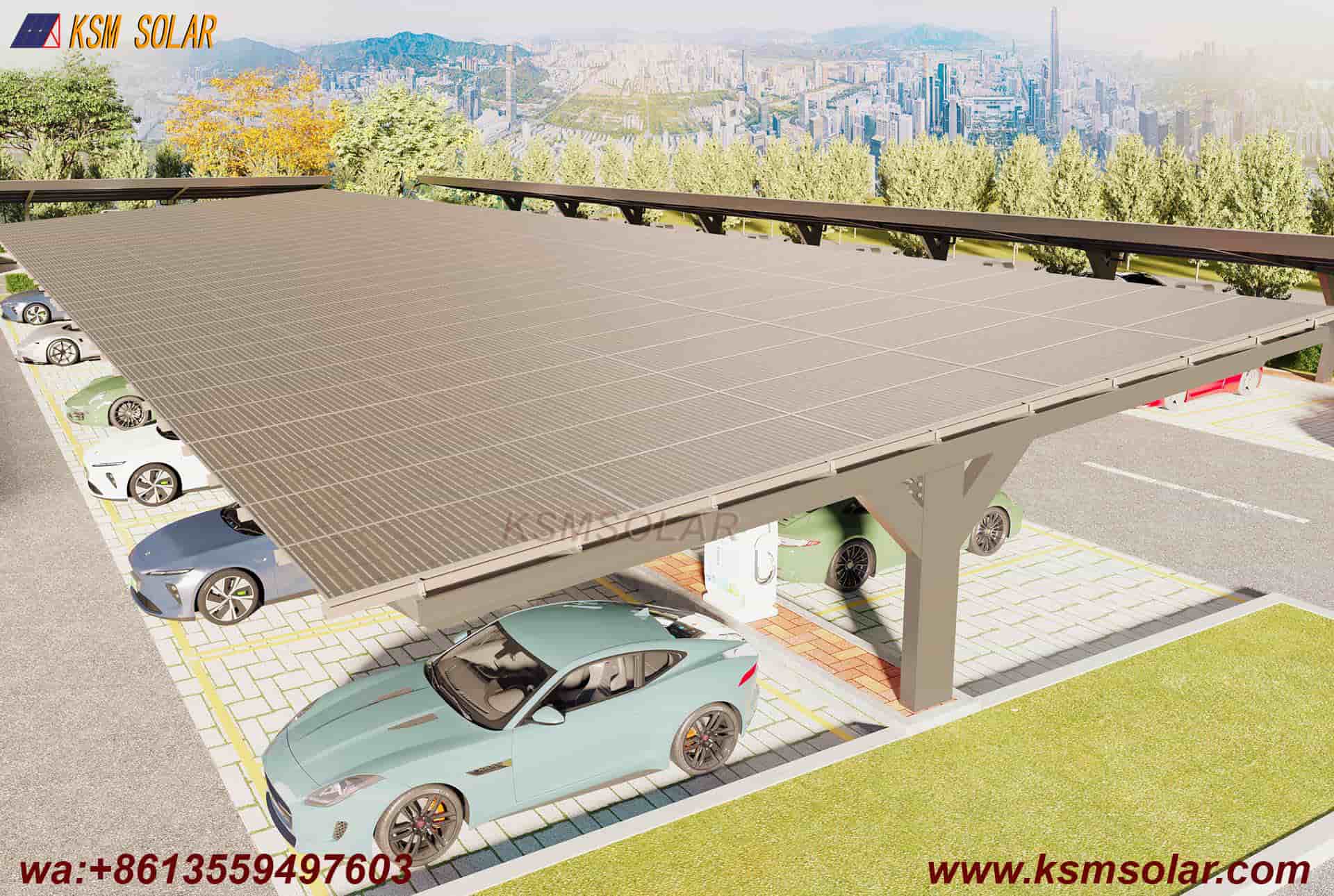 T-Shape Single Column Single-Slope PV Carport