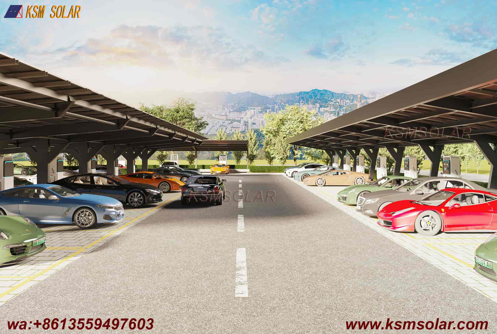 T-Shape Single Column Single-Slope PV Carport
