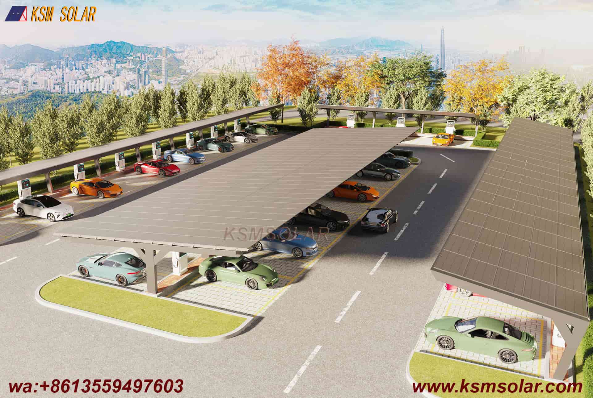 T-Shape Single Column Single-Slope PV Carport