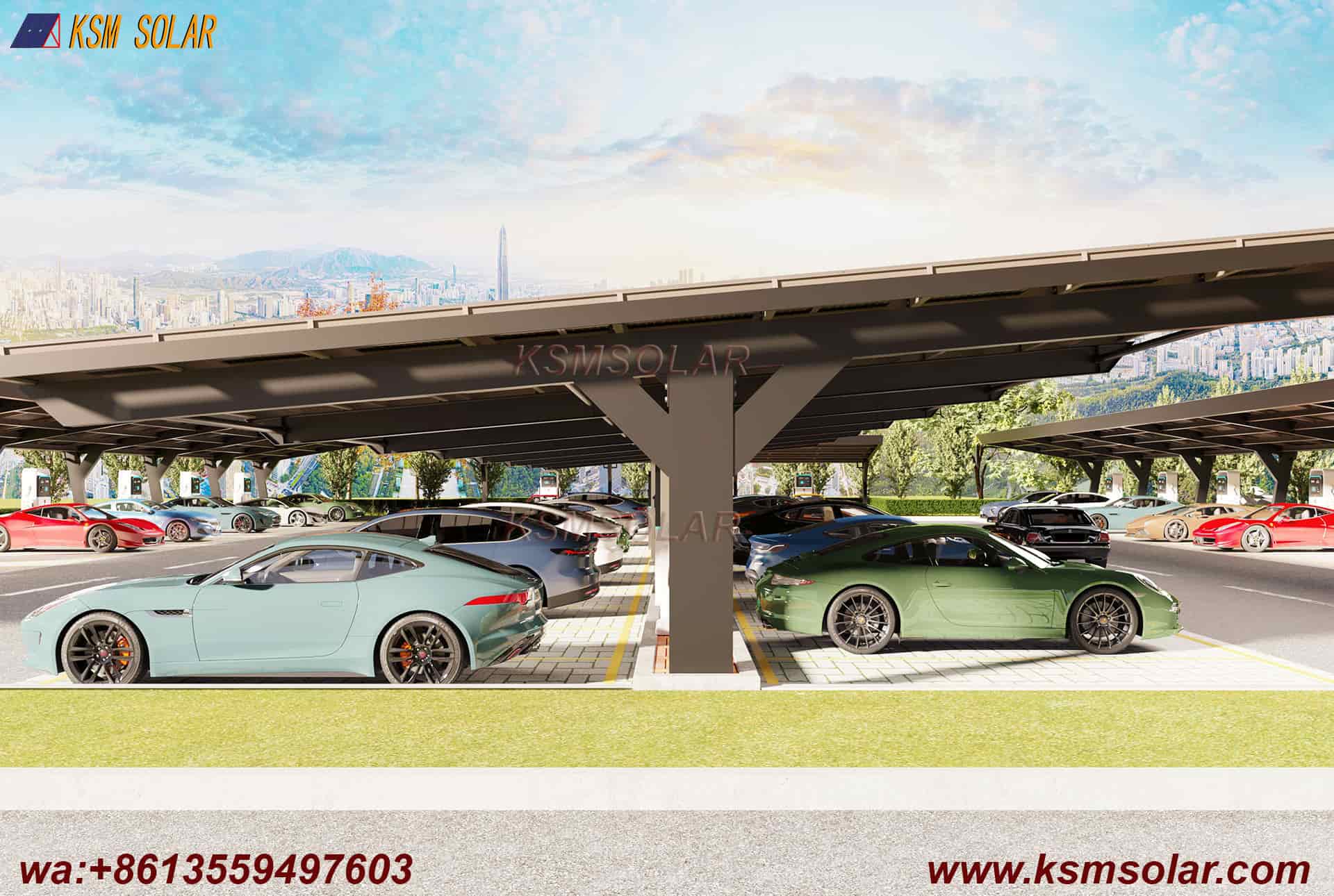 T-Shape Single Column Single-Slope PV Carport