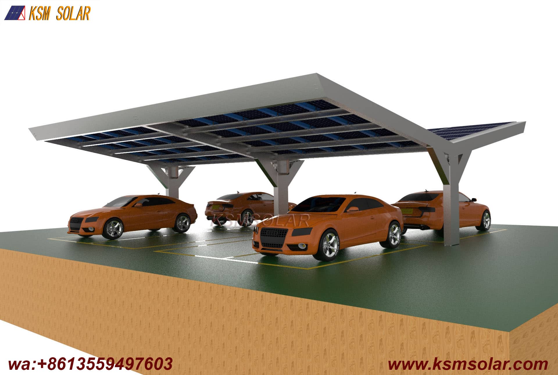 Y-Shape Single-Column Dual-Incline PV Carport