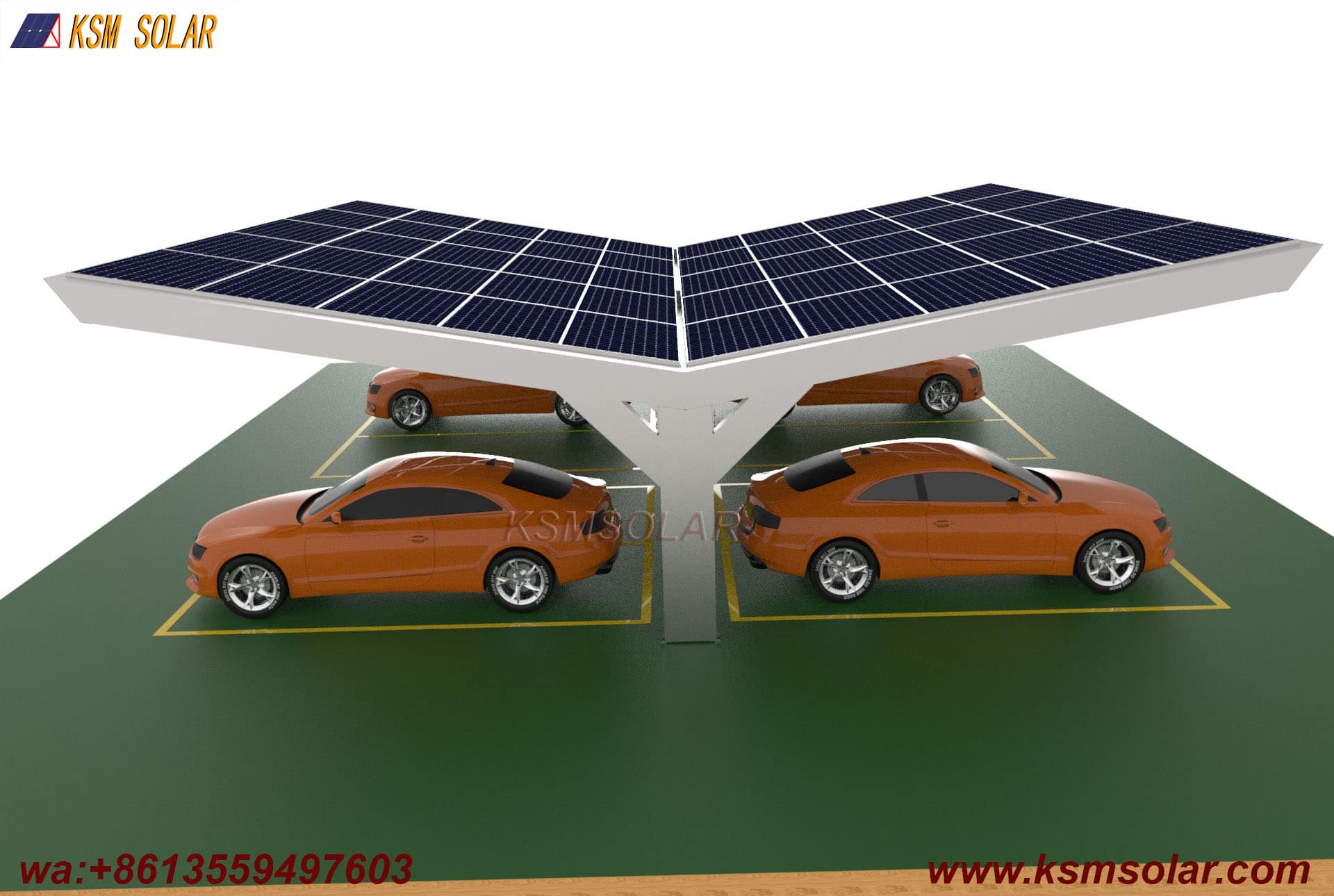 Y-Shape Single-Column Dual-Incline PV Carport