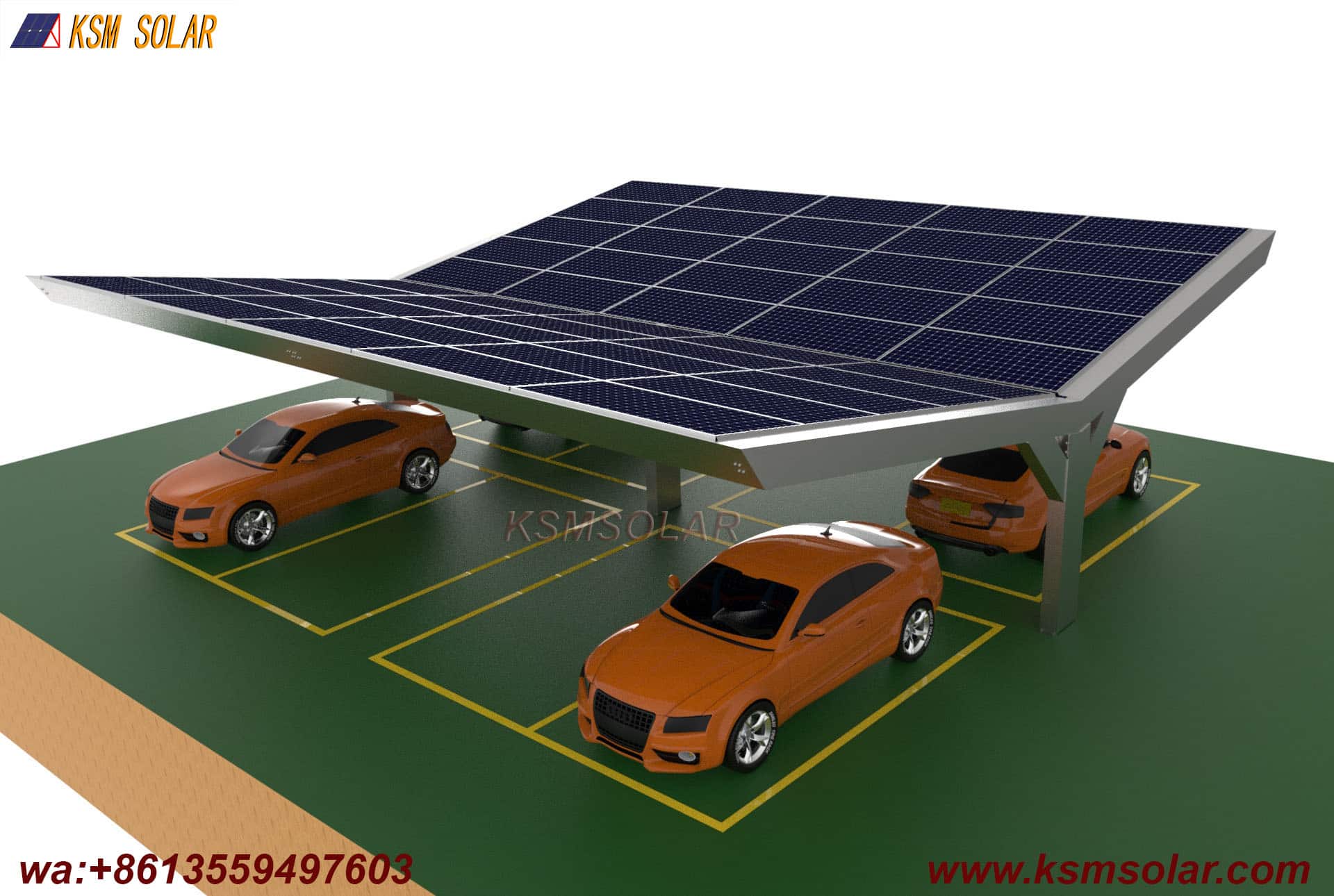 Y-Shape Single-Column Dual-Incline PV Carport