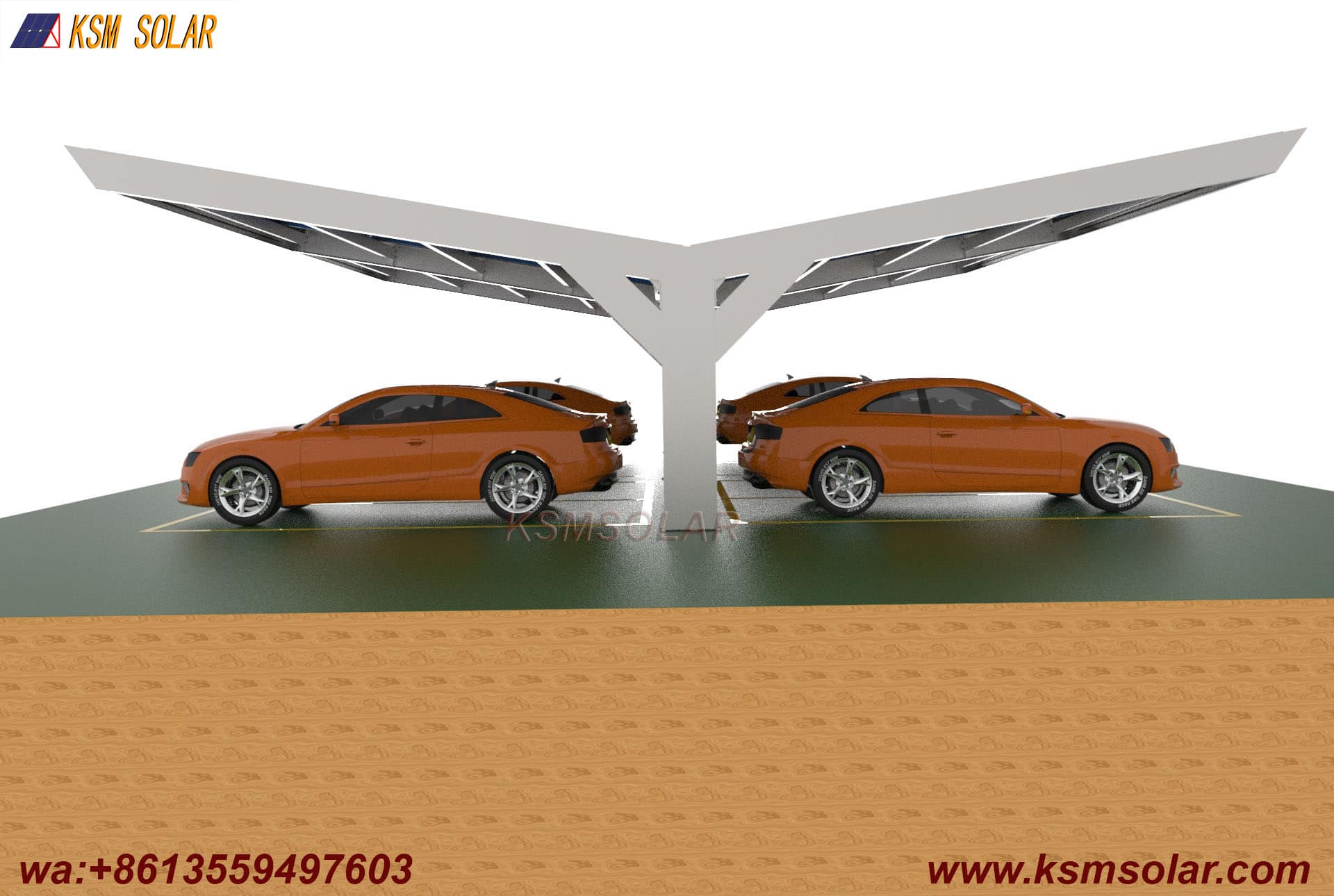 Y-Shape Single-Column Dual-Incline PV Carport