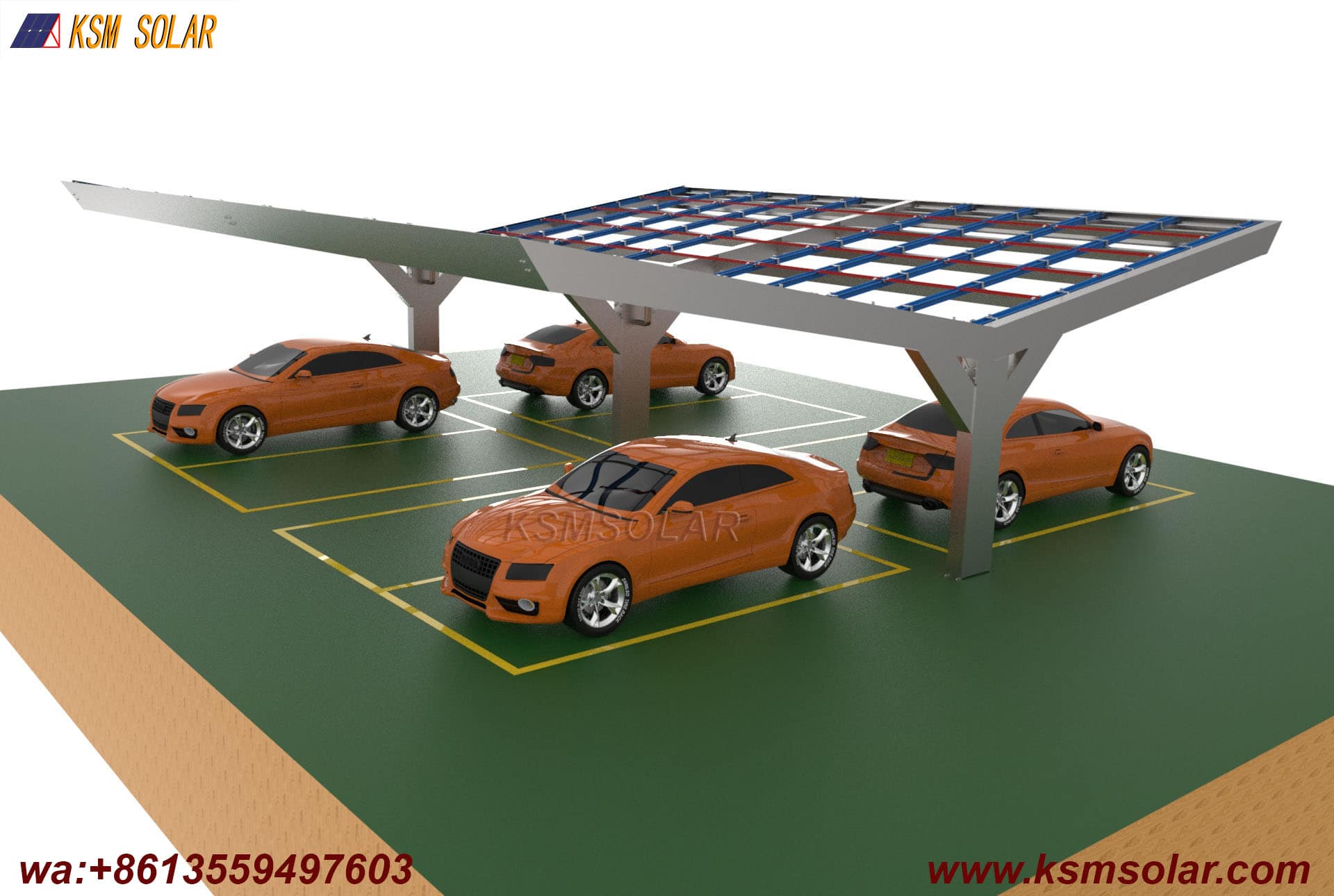Y-Shape Single-Column Dual-Incline PV Carport