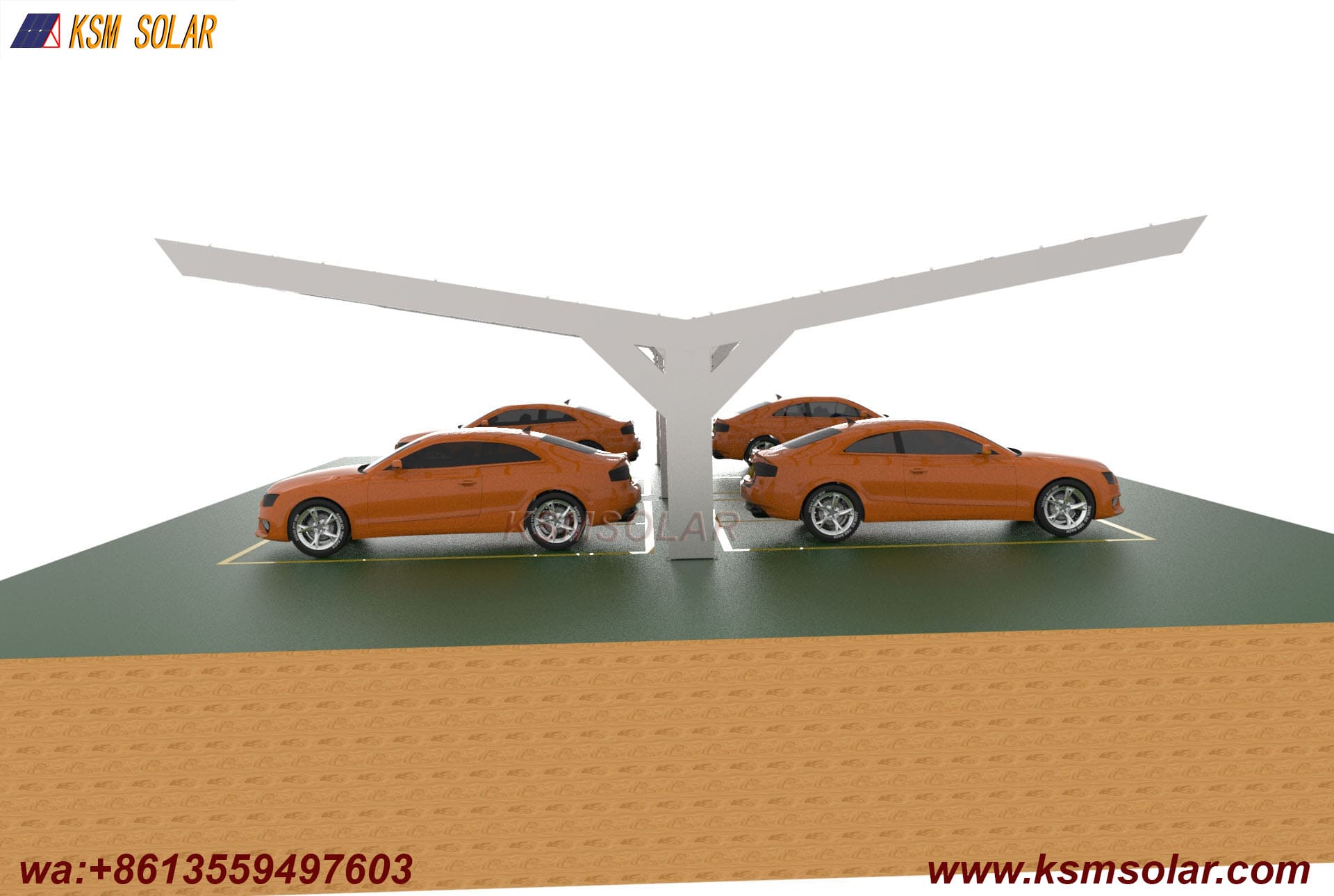 Y-Shape Single-Column Dual-Incline PV Carport