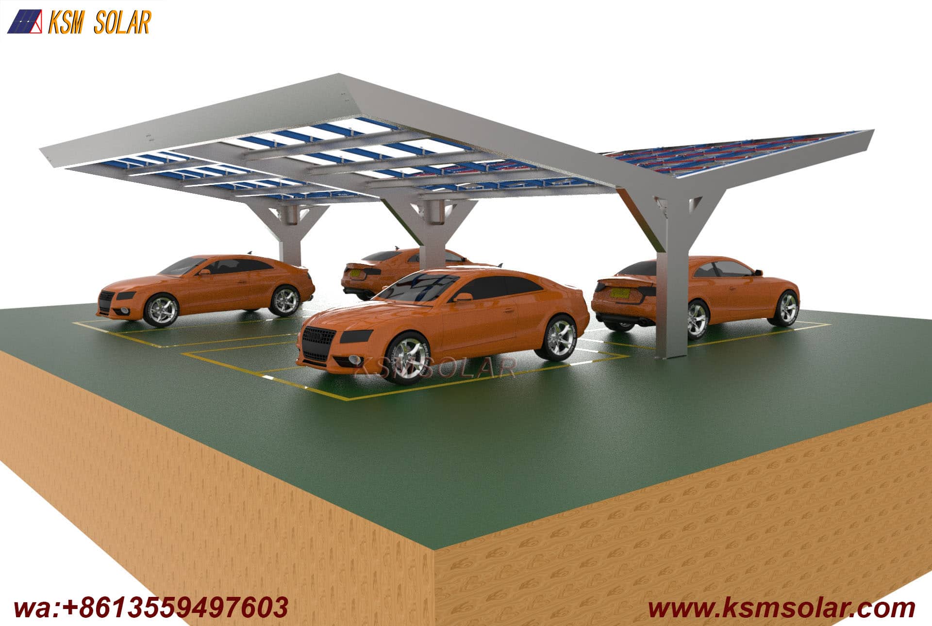 Y-Shape Single-Column Dual-Incline PV Carport