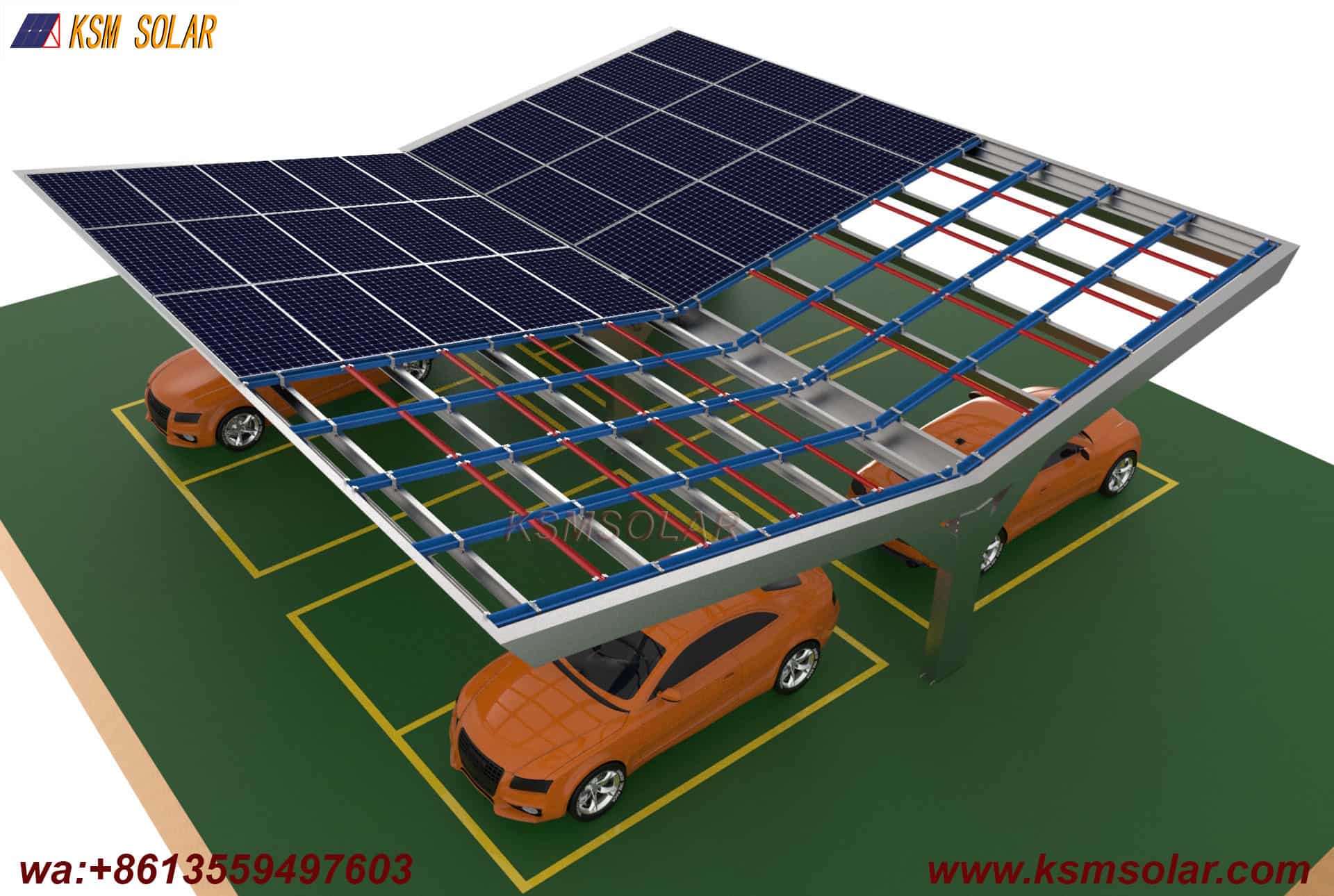 Y-Shape Single-Column Dual-Incline PV Carport