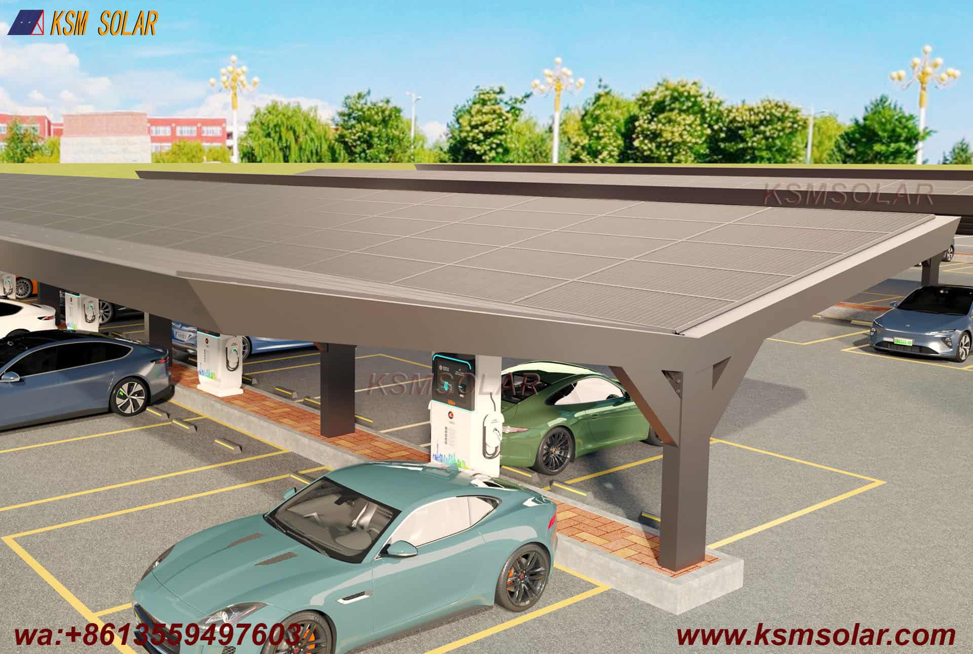 Y-Shape Single-Column Dual-Incline PV Carport