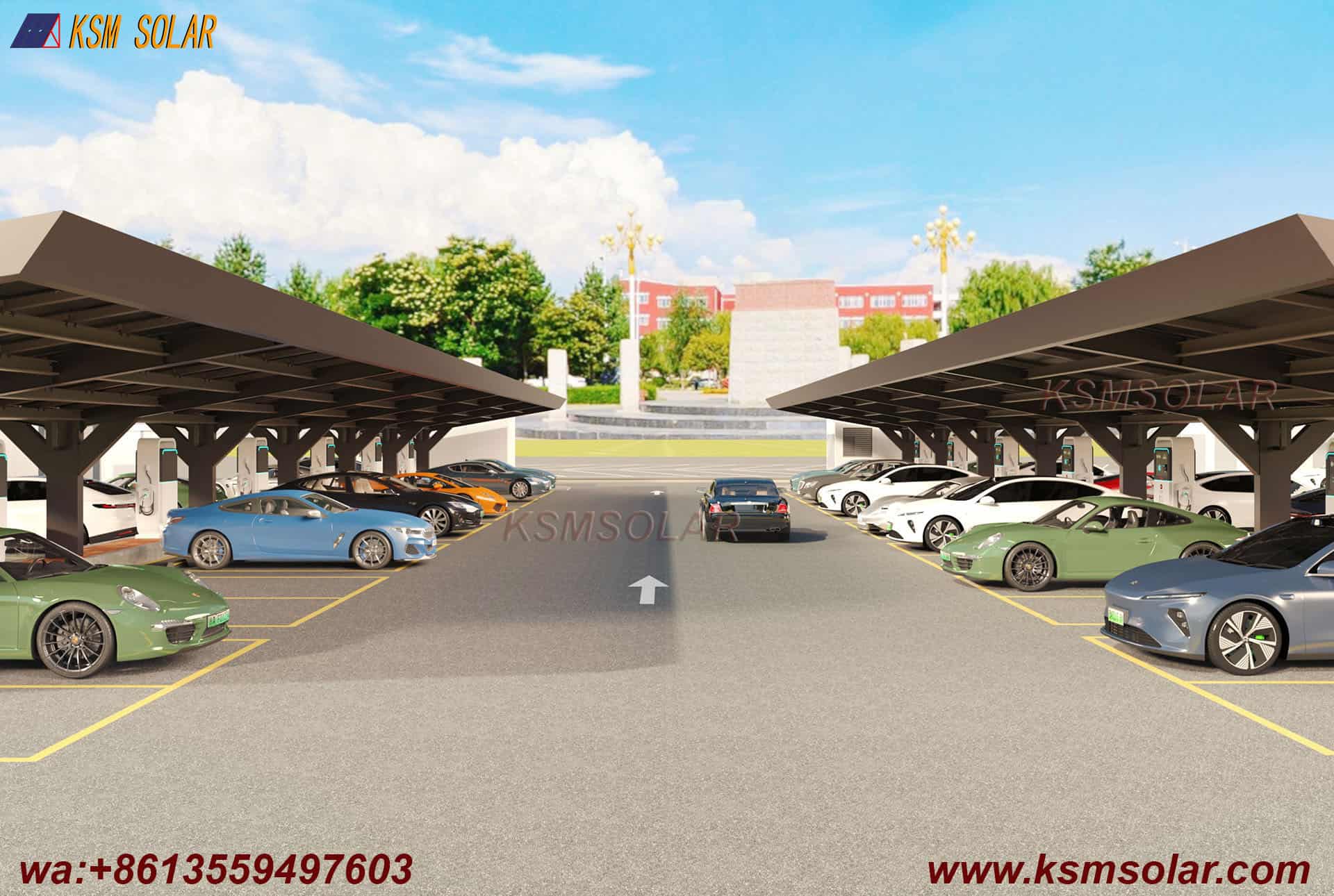 Y-Shape Single-Column Dual-Incline PV Carport