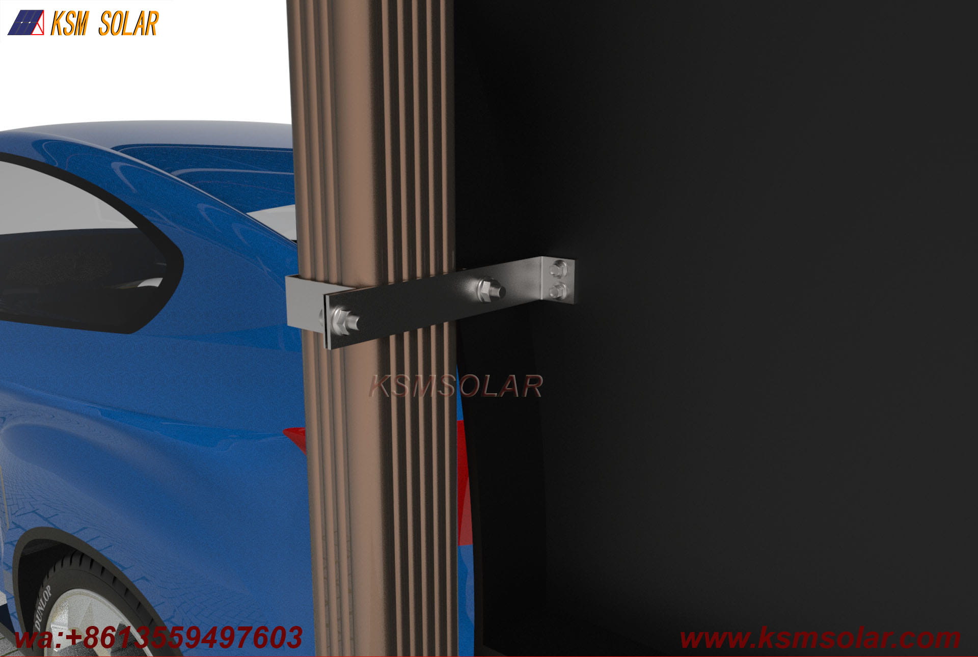 Carbon Steel Integrated Beam-Column Solar Carport