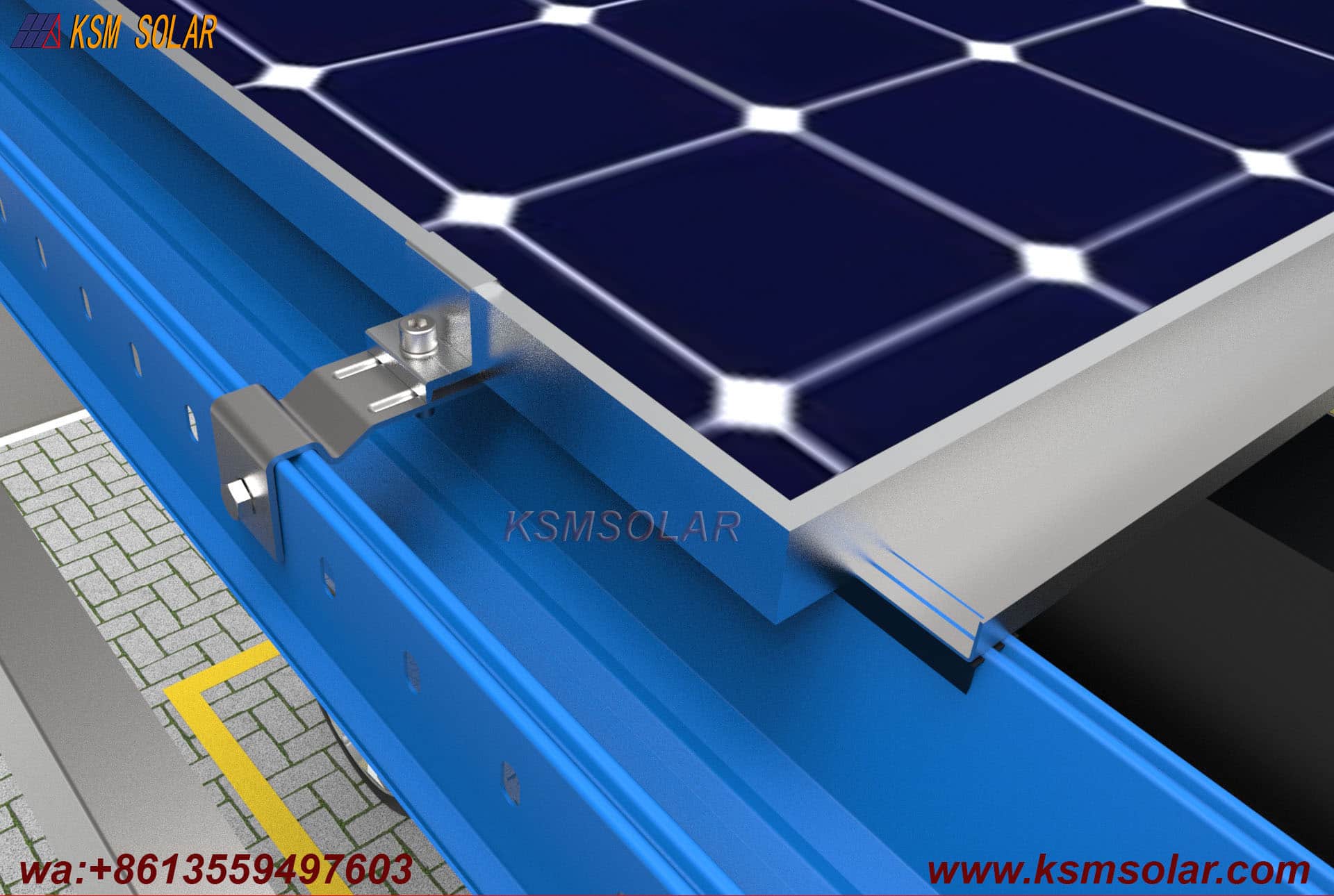Carbon Steel Integrated Beam-Column Solar Carport