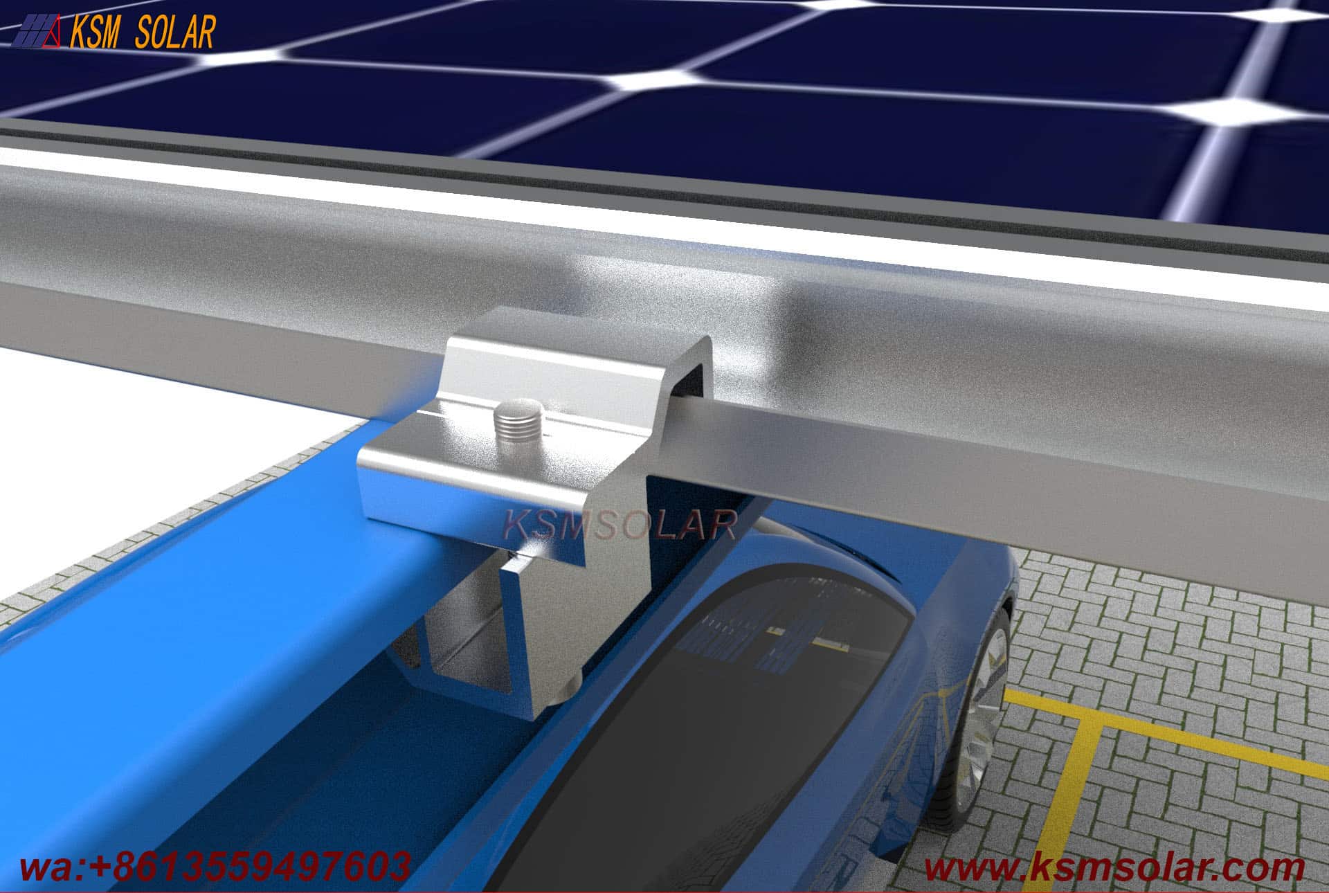 Carbon Steel Integrated Beam-Column Solar Carport