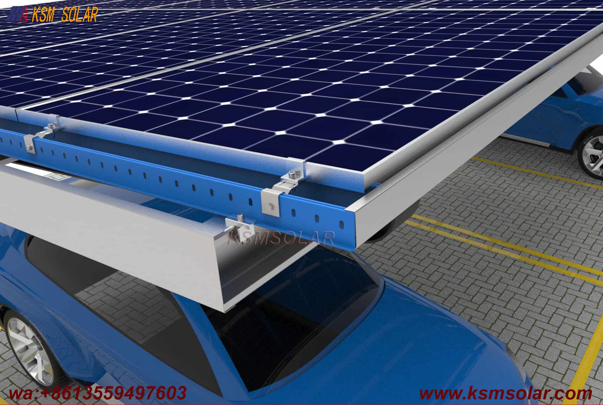 Carbon Steel Integrated Beam-Column Solar Carport