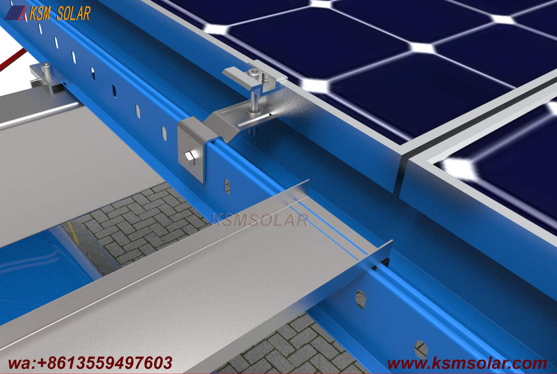 Carbon Steel Integrated Beam-Column Solar Carport