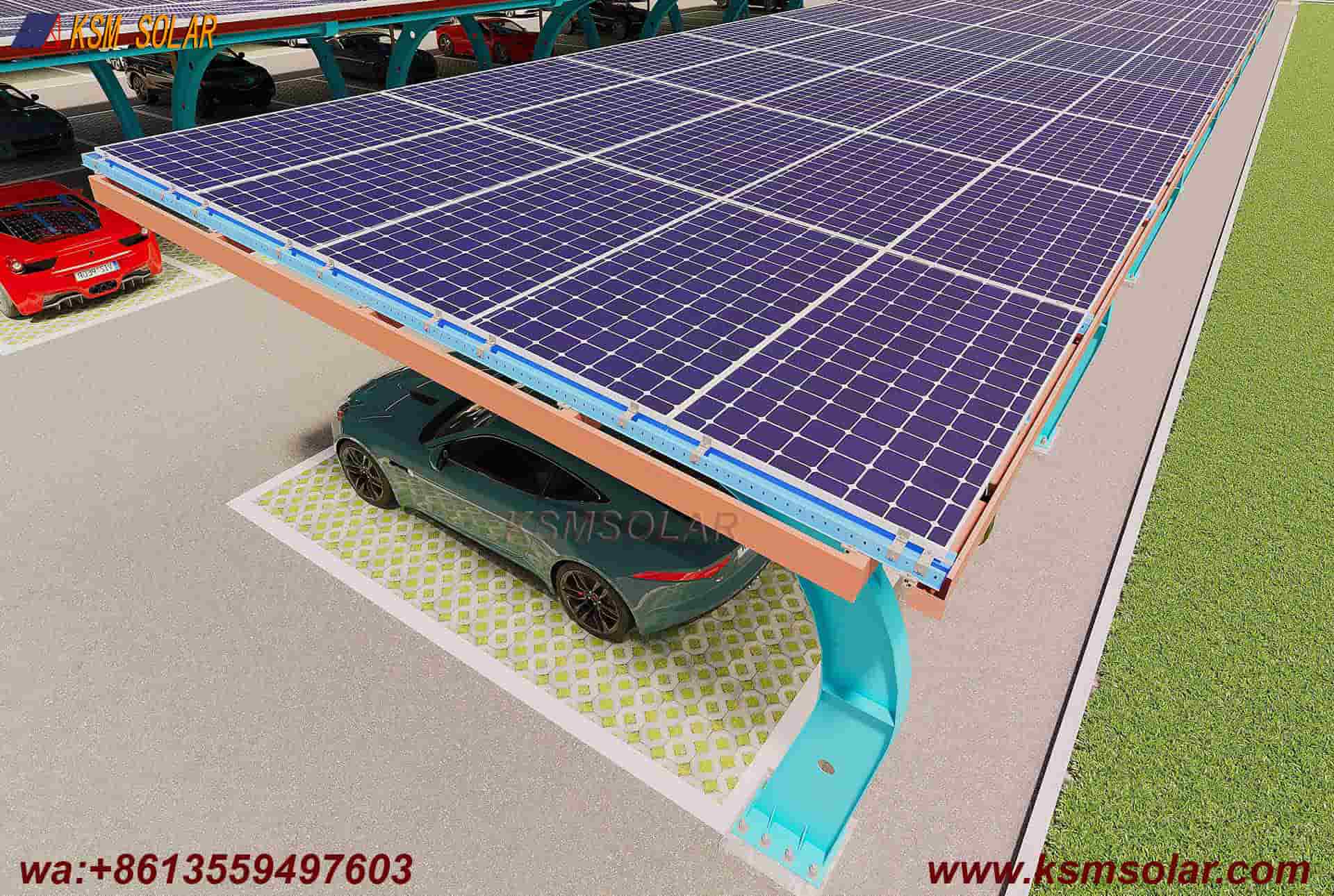 Carbon Steel Integrated Beam-Column Solar Carport