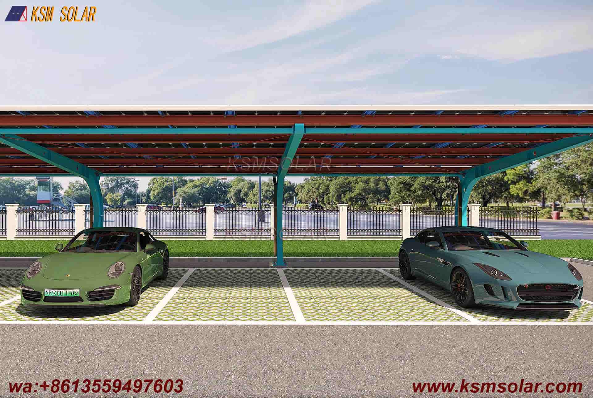 Carbon Steel Integrated Beam-Column Solar Carport