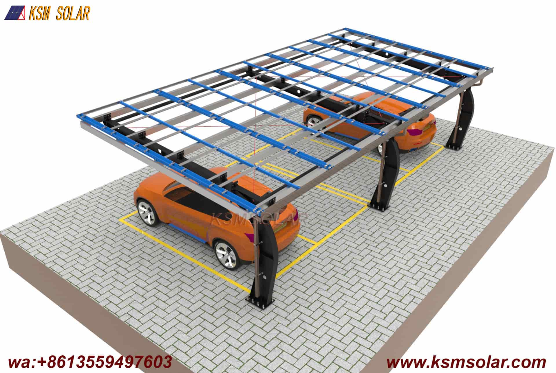Carbon Steel Segmented Beam-Column PV Carport