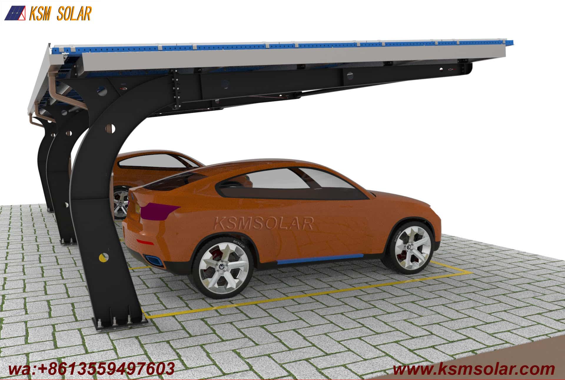 Carbon Steel Segmented Beam-Column PV Carport