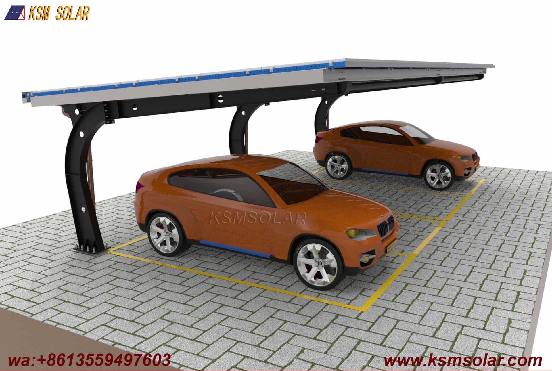 Carbon Steel Segmented Beam-Column PV Carport