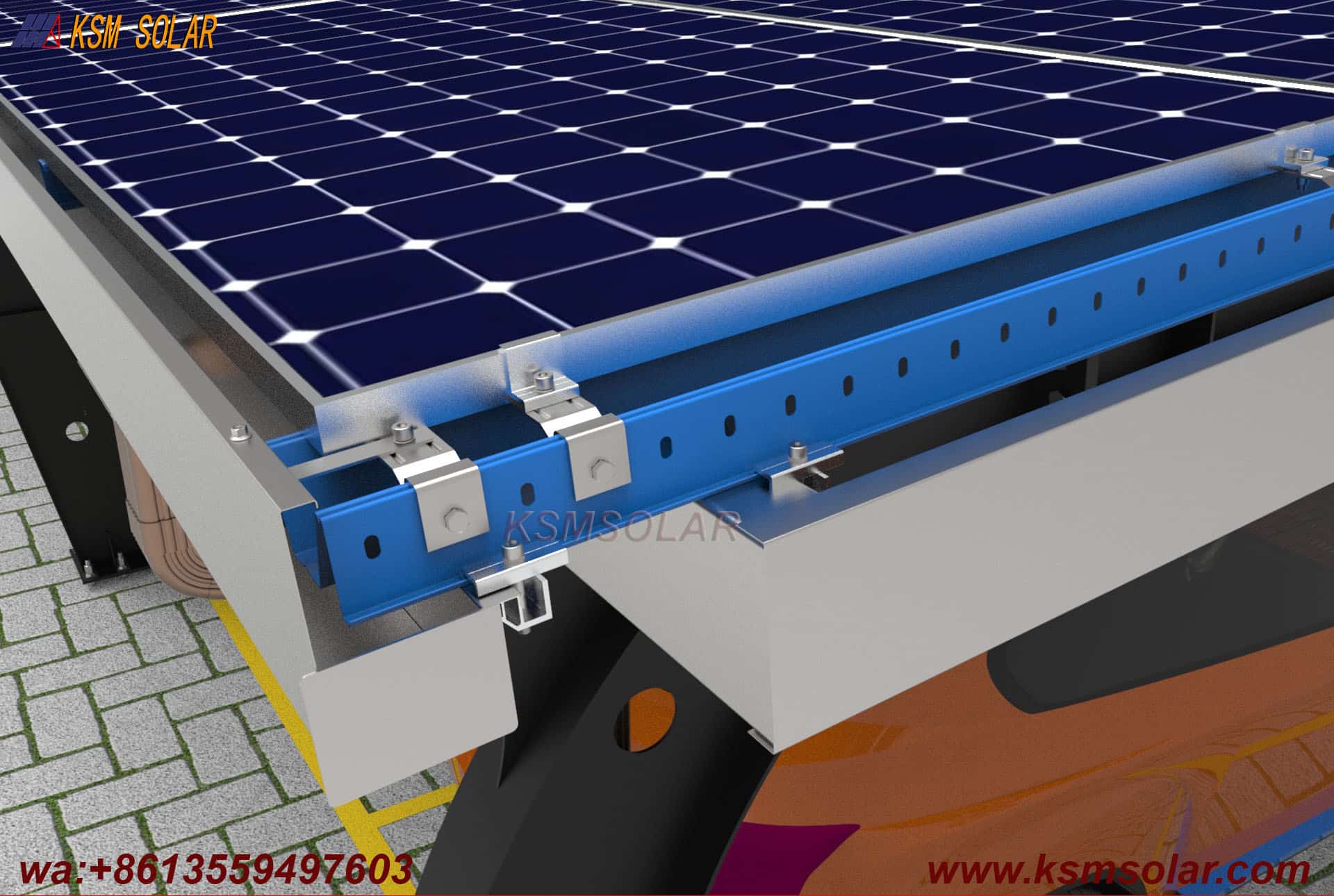 Carbon Steel Segmented Beam-Column PV Carport