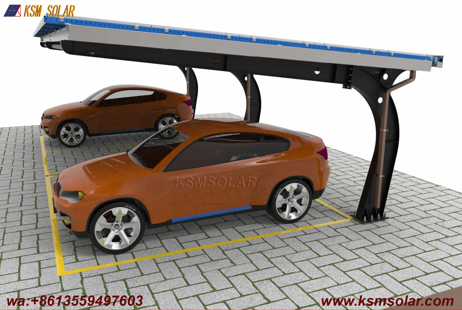 Carbon Steel Segmented Beam-Column PV Carport