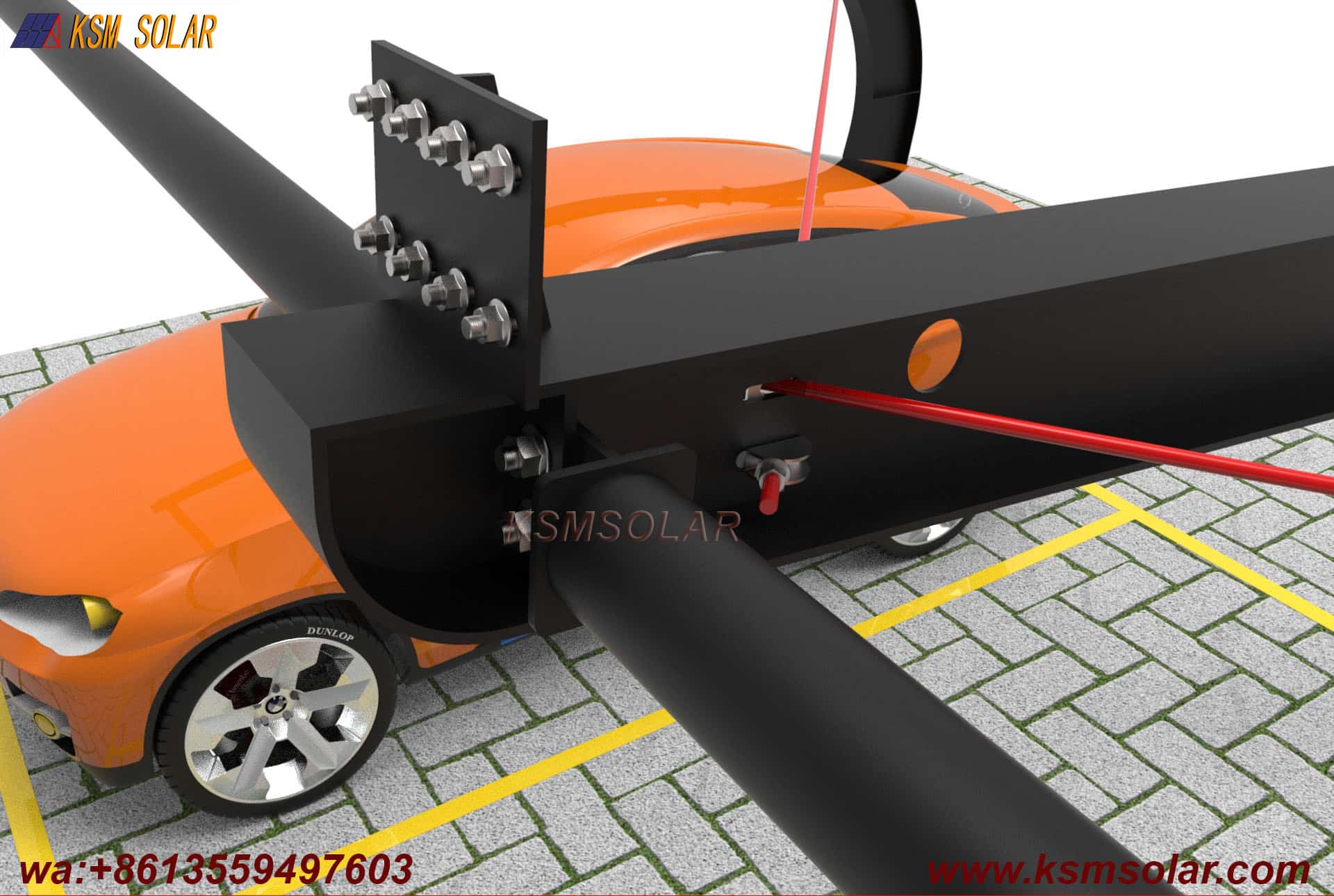 Carbon Steel Segmented Beam-Column PV Carport