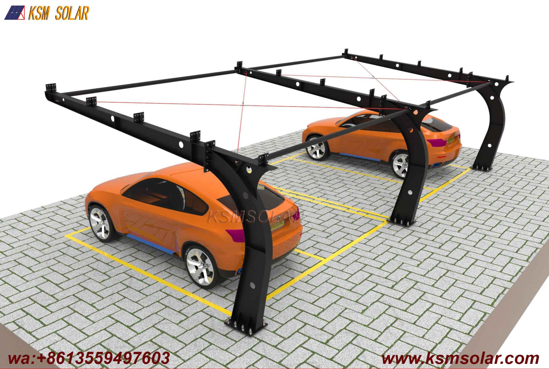 Carbon Steel Segmented Beam-Column PV Carport