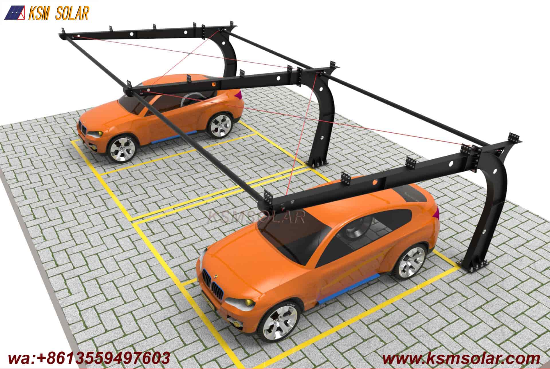 Carbon Steel Segmented Beam-Column PV Carport