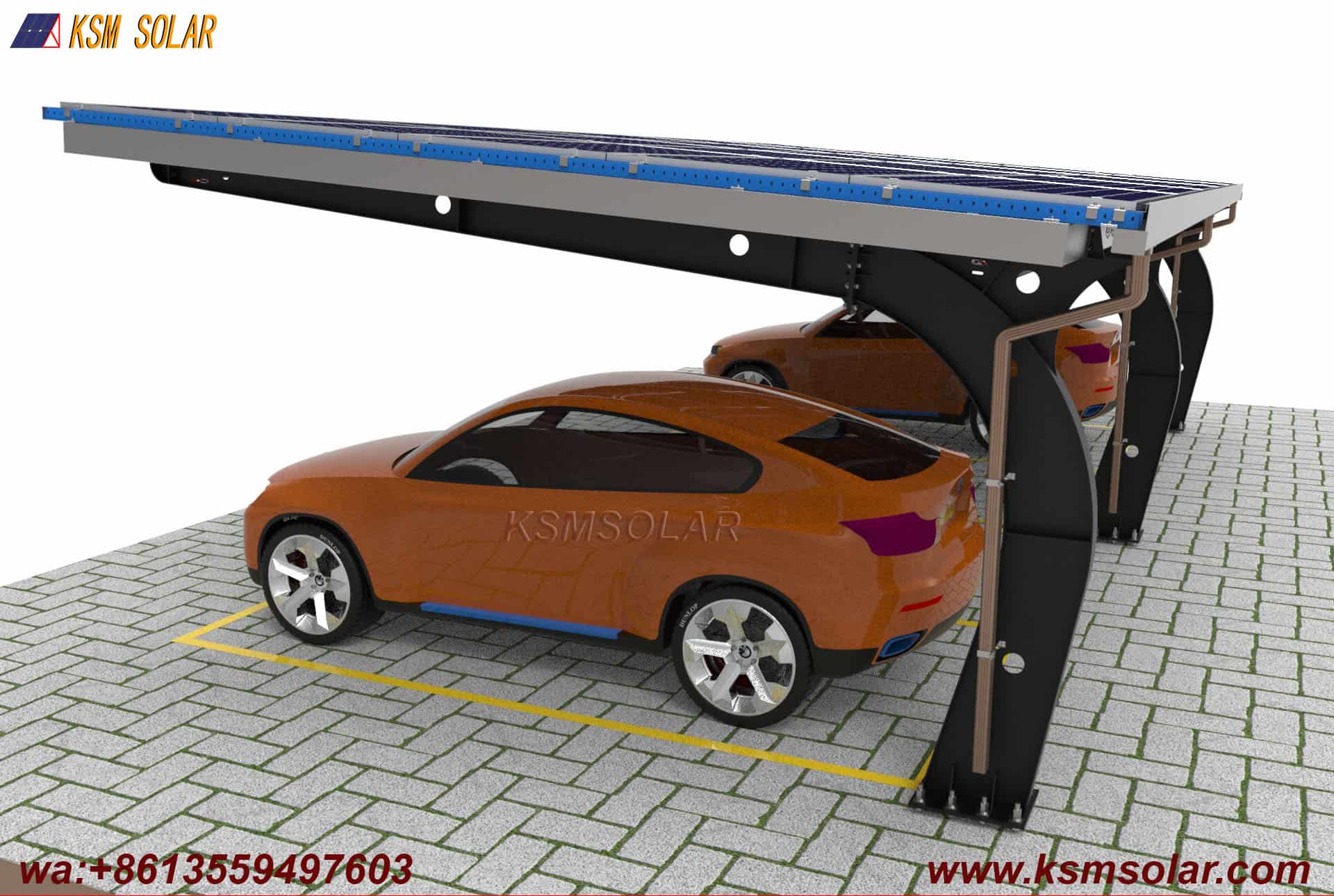 Carbon Steel Segmented Beam-Column PV Carport