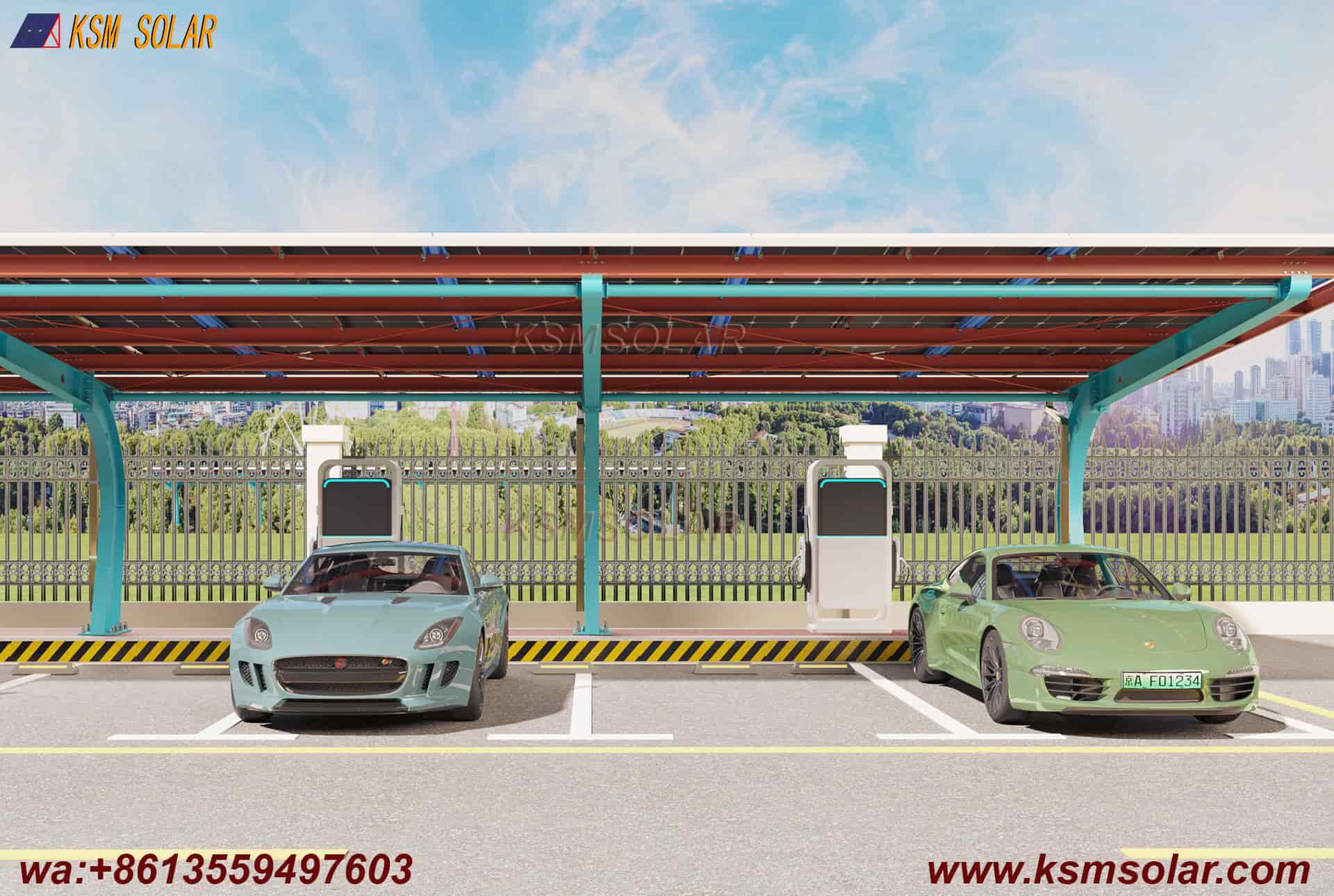 Carbon Steel Segmented Beam-Column PV Carport