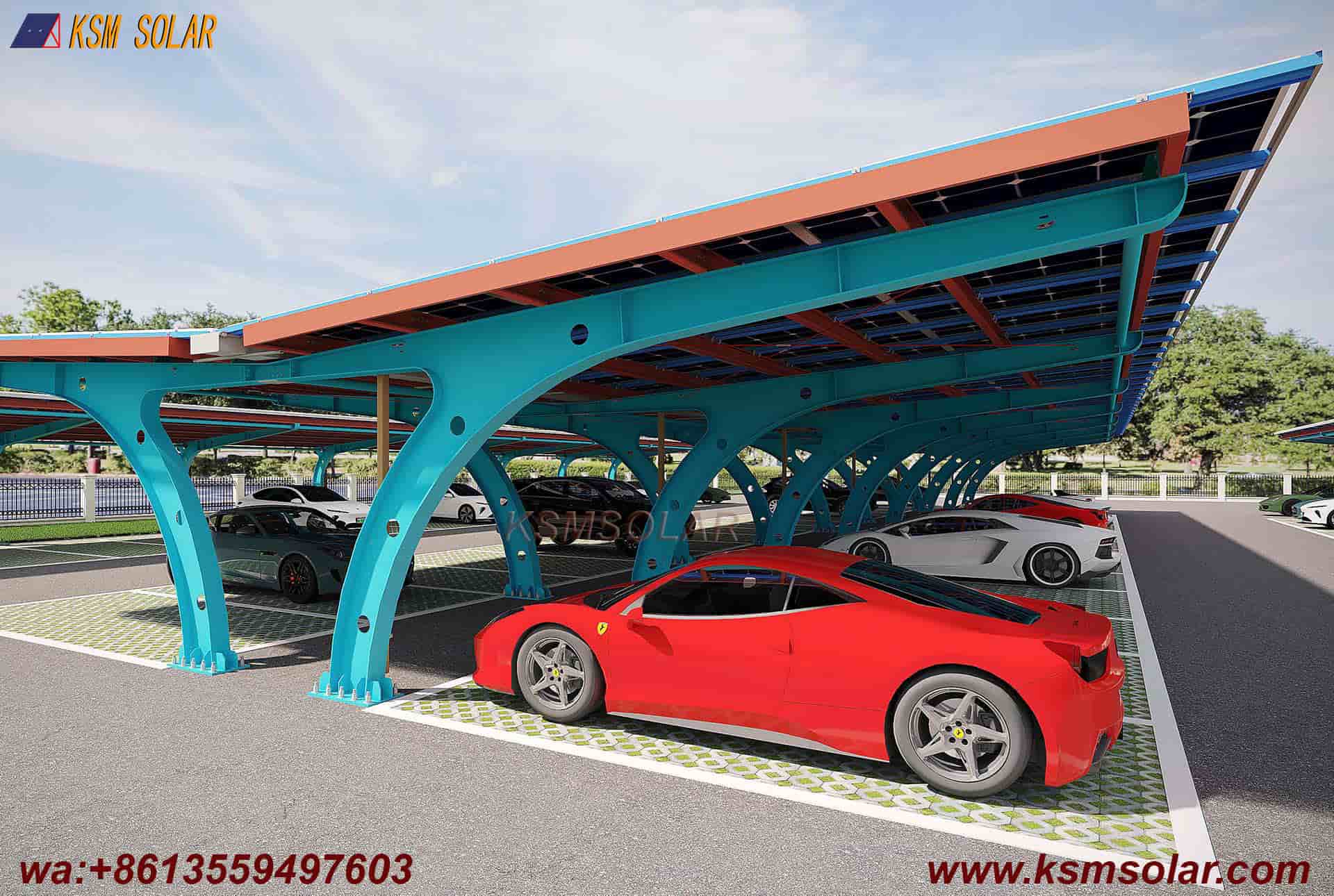 Carbon Steel Double-Sided Back-to-Back PV Carport
