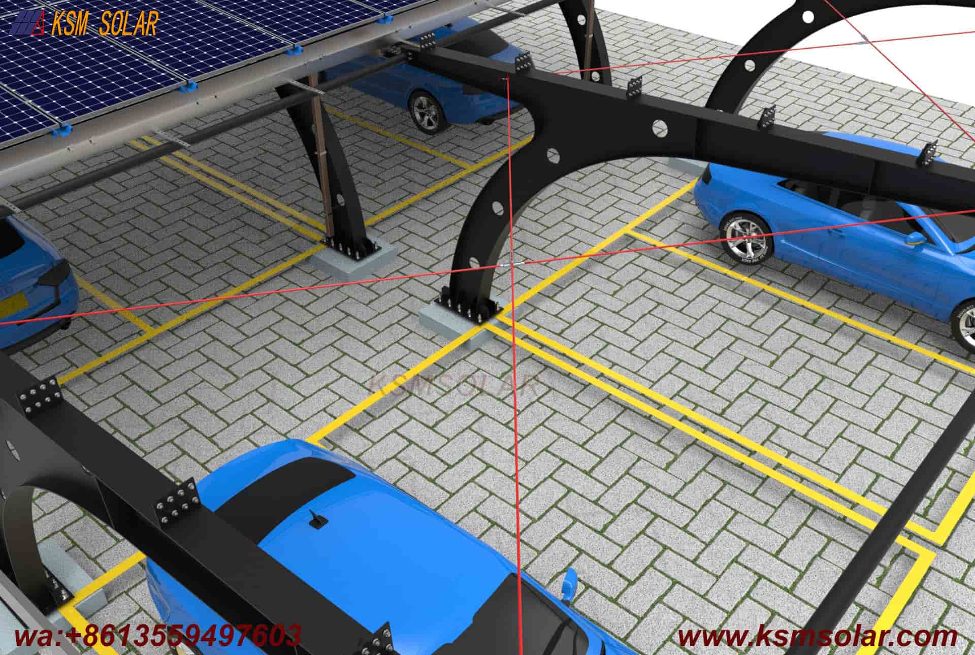 Carbon Steel Double-Sided Back-to-Back PV Carport