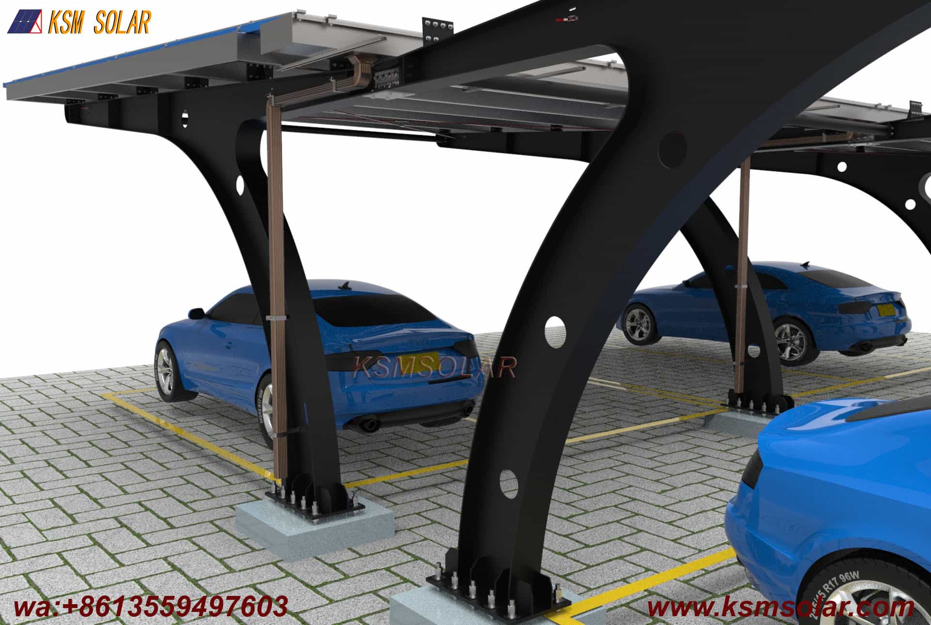 Carbon Steel Double-Sided Back-to-Back PV Carport