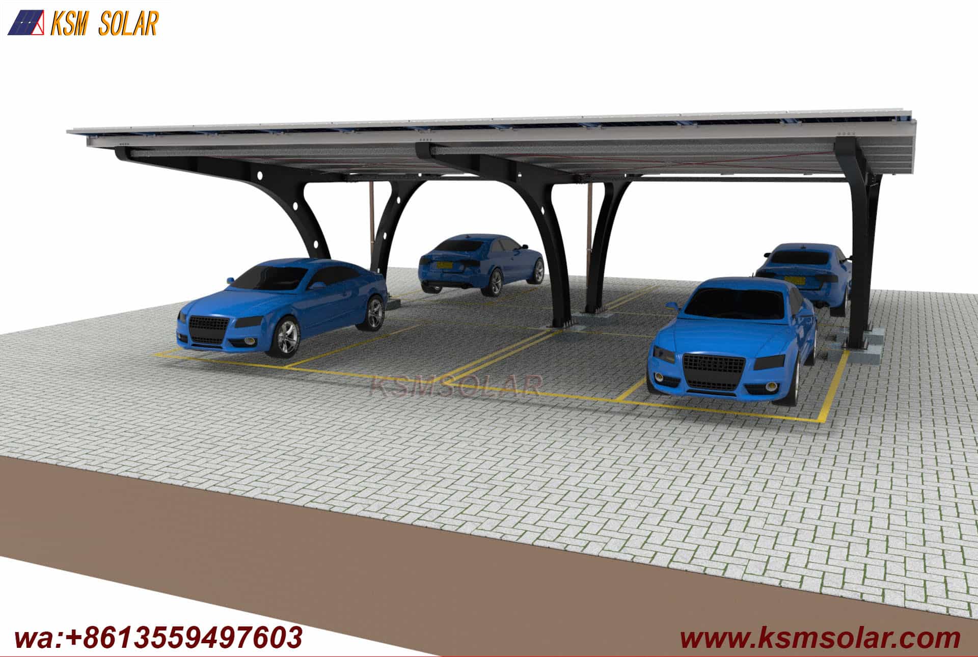 Carbon Steel Double-Sided Back-to-Back PV Carport