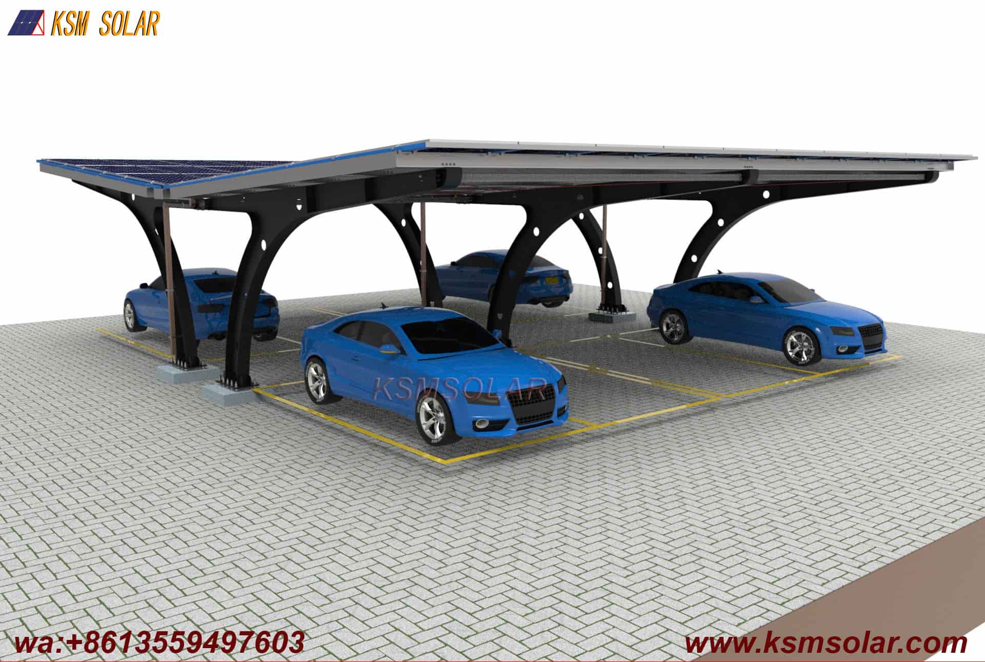 Carbon Steel Double-Sided Back-to-Back PV Carport