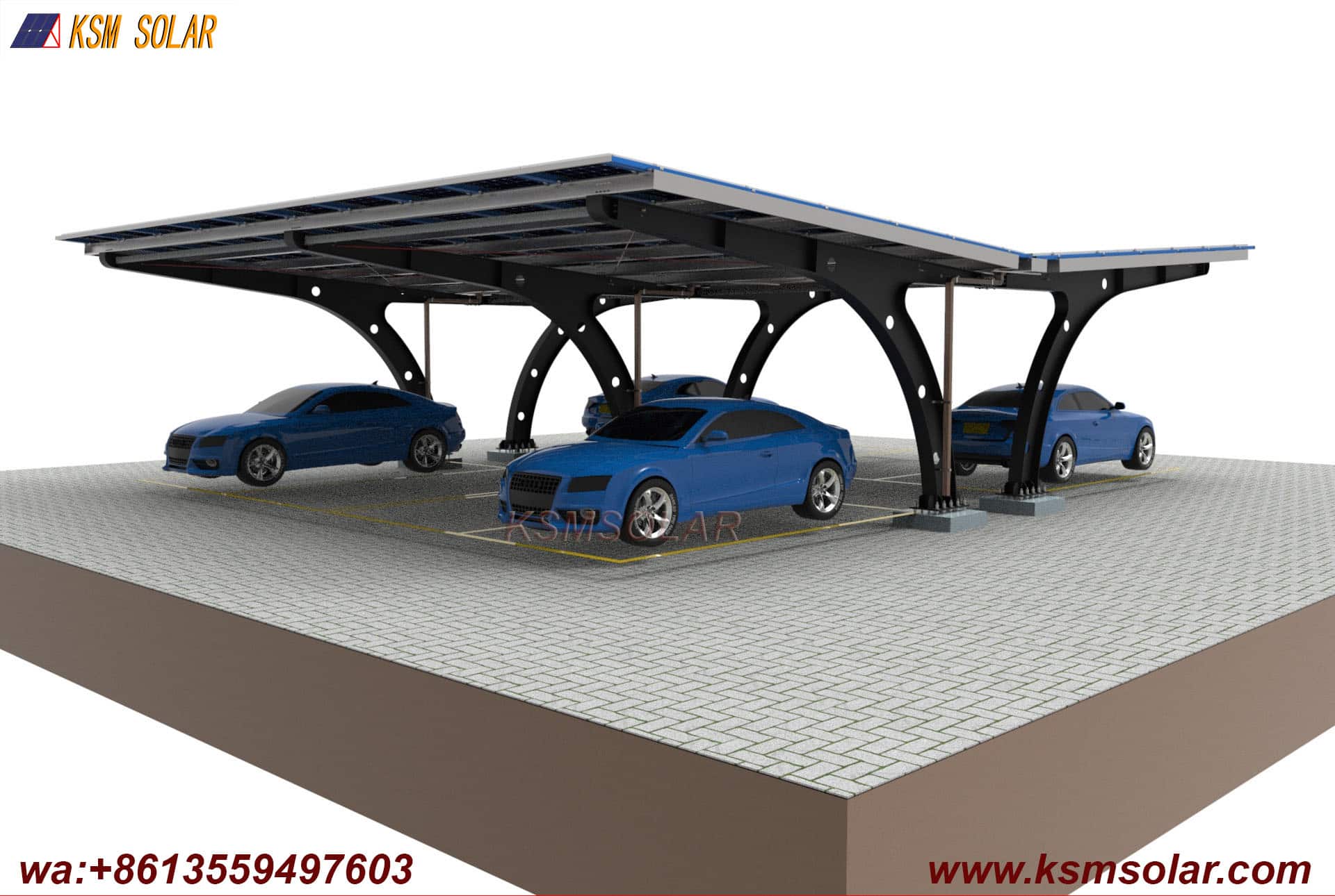 Carbon Steel Double-Sided Back-to-Back PV Carport